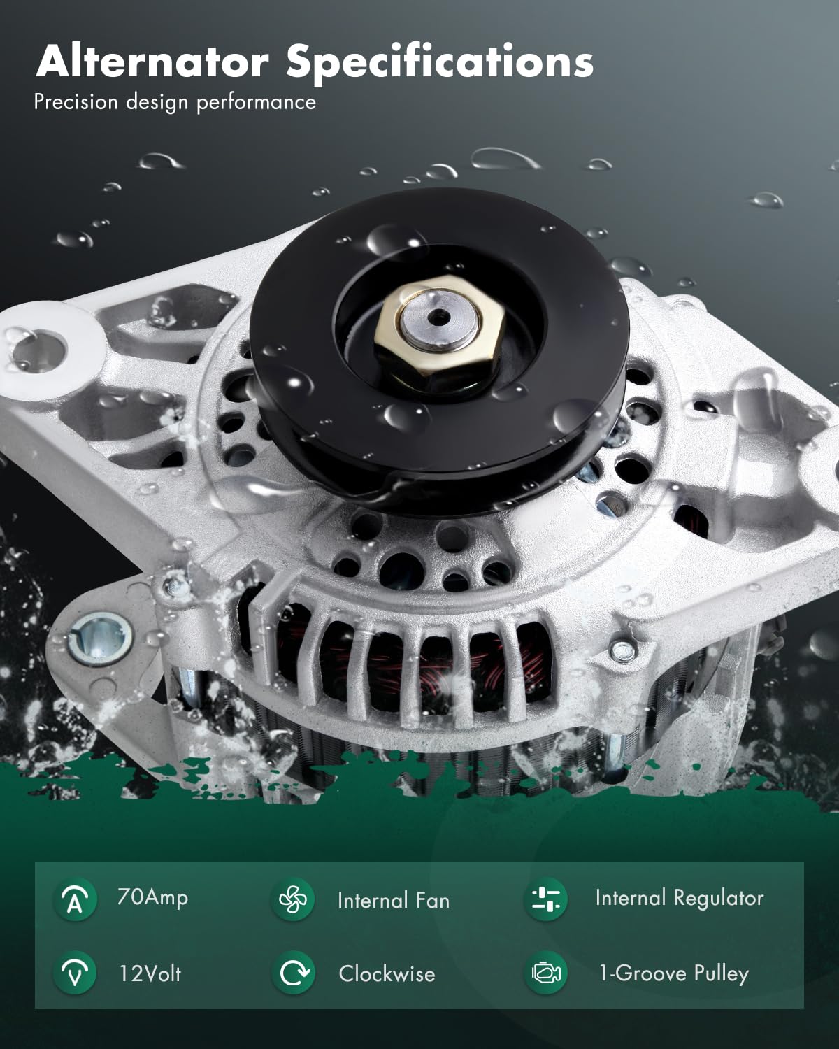 SCITOO Alternator Fits for Nissan Frontier 1998-2004, Xterra 2000-2004, 2.4L- 12V 70 Amp CW 1-Groove Pulley, Replace OE 13778