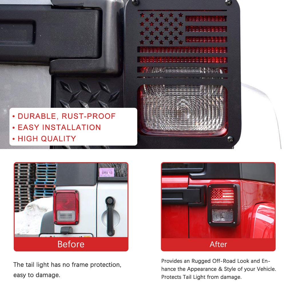 Jeep Light Covers Us Flag Light Guards Protectors Compatible With 2007-2018 Jeep Wrangler Jk Unlimited Jeep Lights Cover Accesso