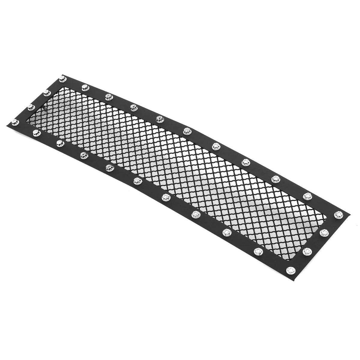 Aps Compatible With Chevy Silverado 2500 Hd 3500 Hd 2015-2019 Lower Bumper Stainless Steel Black Mesh Rivet Studs Grille Insert 