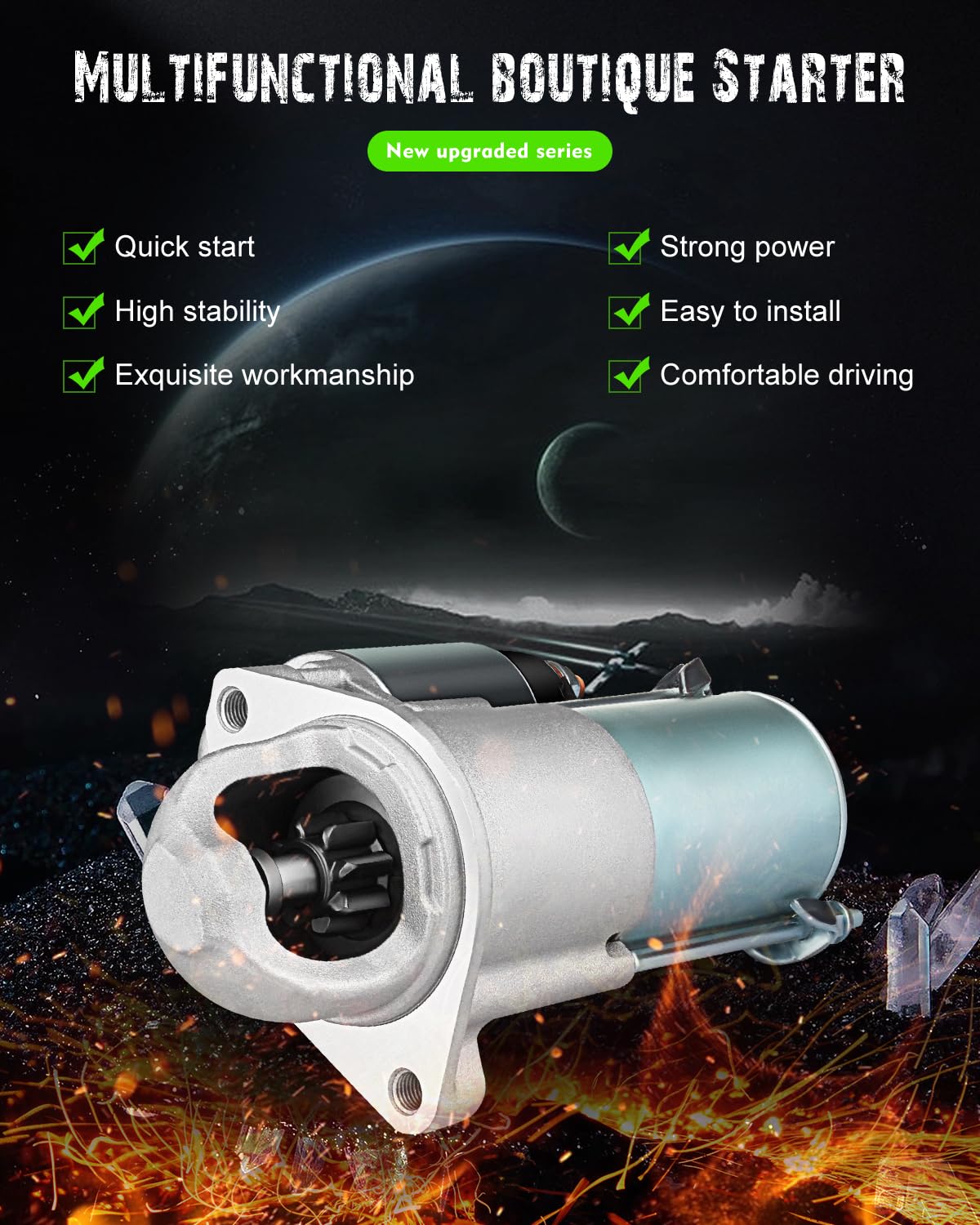 Scitoo Starters New Compatible For Hyundai Azera Santa Fe 3.3L Sonata 3.3L Azera Entourage Veracruz For Kia Amanti 3.8L 2007-2008 Sedona 3.8L 2006-2007 6949N Sdr0307