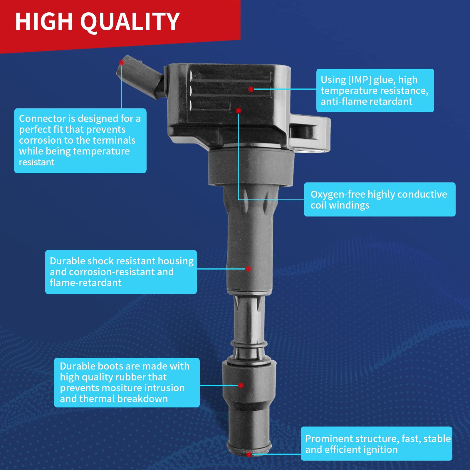 Drcax Compatible With Oem Ignition Coil Uf816 Gn10877 27300-2E601 2016-2022 Hyundai Kona Sonata Veloster Forte Optima - L4 2.0L