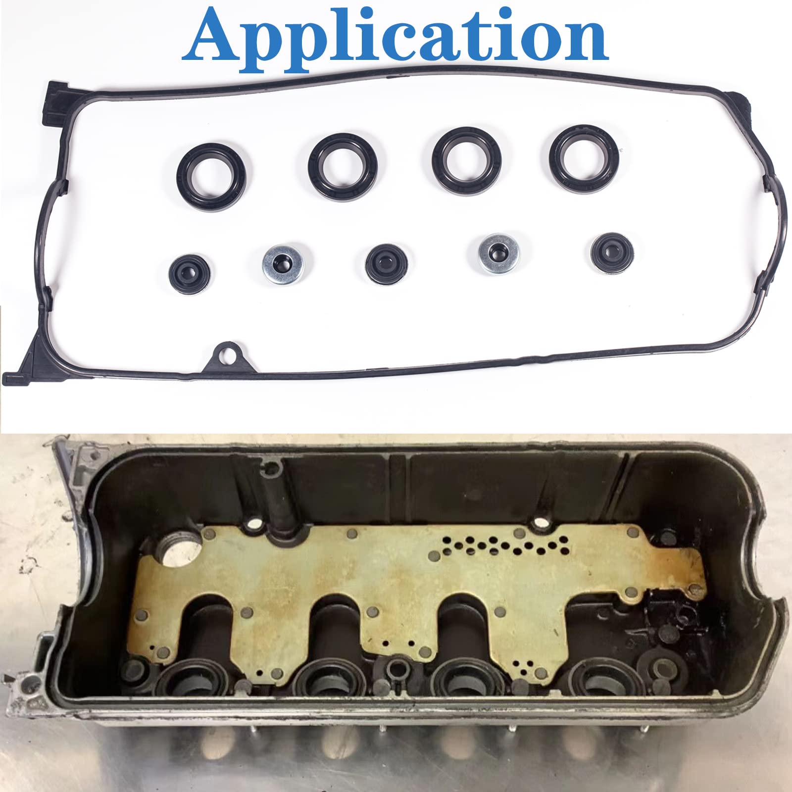 Vs50606R Compatiable With 2001-2005 Honda Civic 1.7L Valve Cover Gasket Seal Dx,Lx,Ex,Hx,Gx V-Tec D17A1 D17A2 D17A6 D17A7 Engine