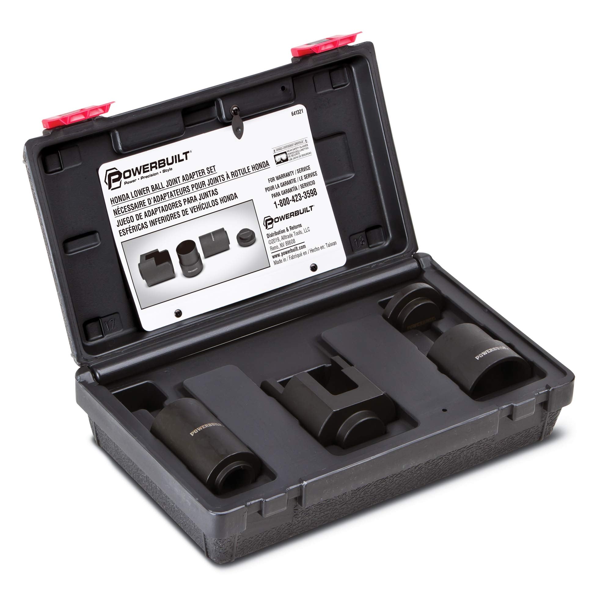 Powerbuilt Honda Lower Ball Joint Adapter Kit, Remove Replace Install Ball Joints, Brake Anchor Pins Service Set - 641321