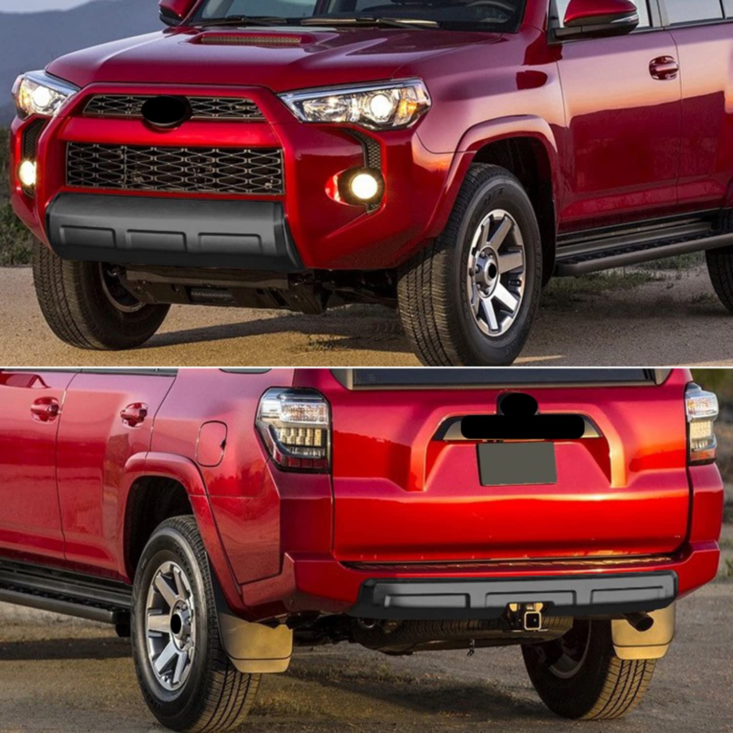 HIGH FLYING Lower Valance Panel Bumper Molding Replacement for Toyota 4Runner, Front & Rear, ABS Matte Black, Model TYRN14220160
