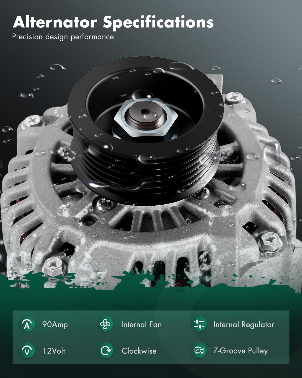 SCITOO Alternator Fits for Acura for RSX 2002-2006,for Honda for CR-V 2002-2006 - 12V 90 Amp CW 7-Groove Pulley, Replace OE 1396