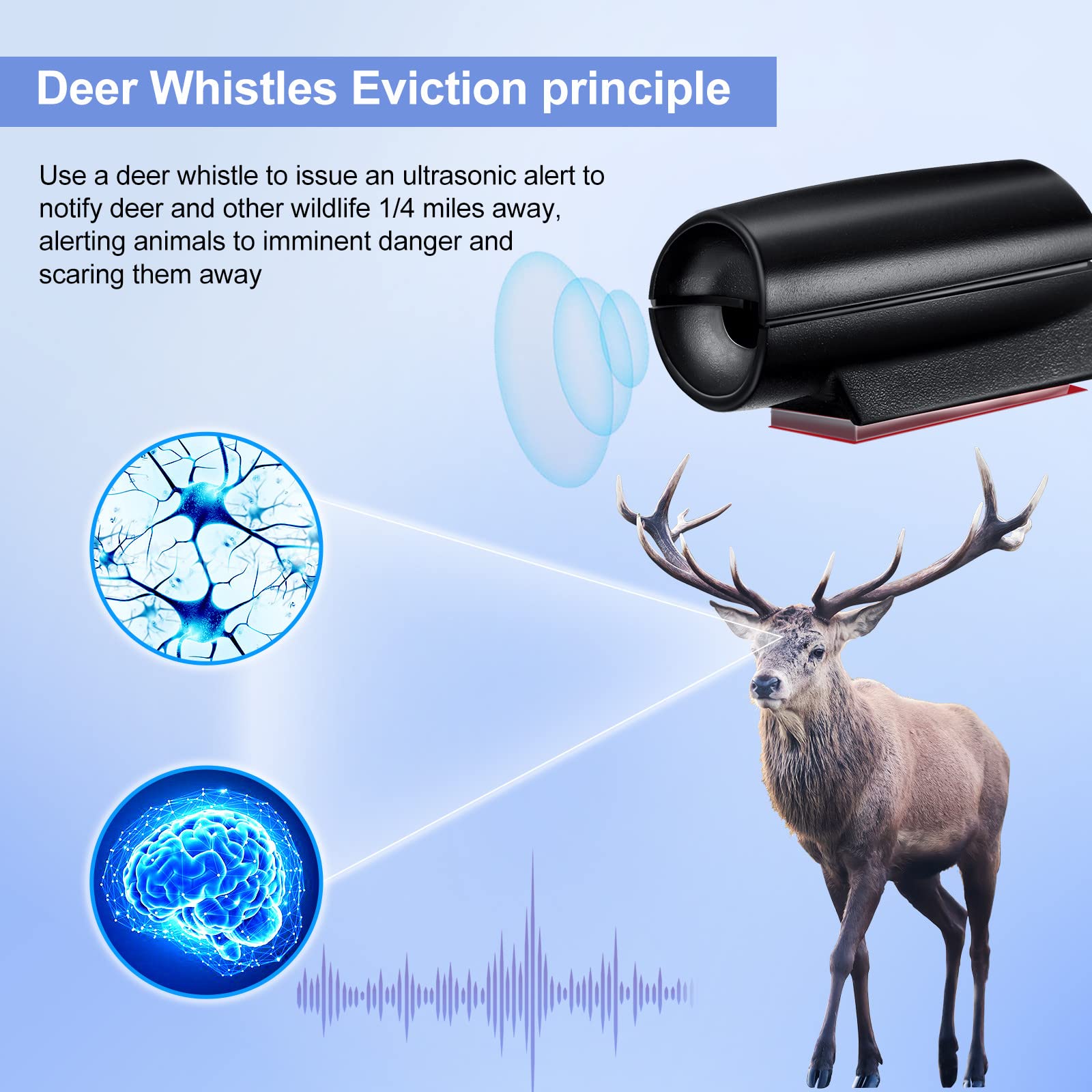 Frienda 10 Pieces Deer Whistle Save A Deer Whistles Avoids Collisions, Deer Whistles For Car Deer Warning Devices Animal Alert For Cars And Motorcycles (Black, Retro Style)