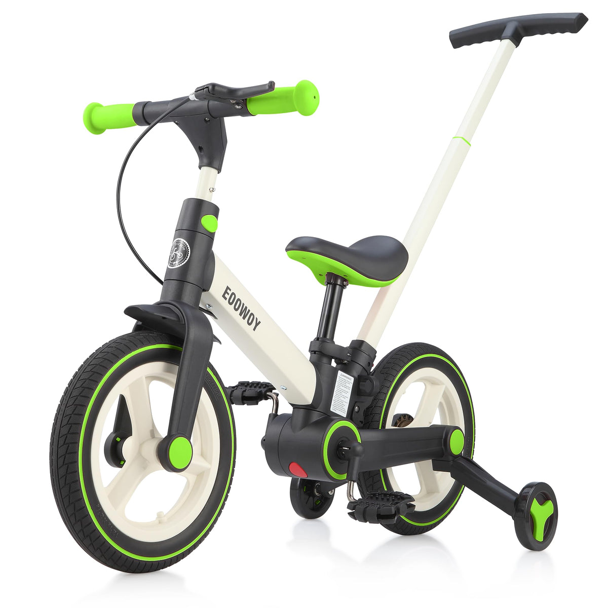 Eoowoy Balance Bike With Push Handle For Kids 1-3 Years, 6 In 1 Foldable Push Bike With Training Wheels & Pedals, Balance Bike F