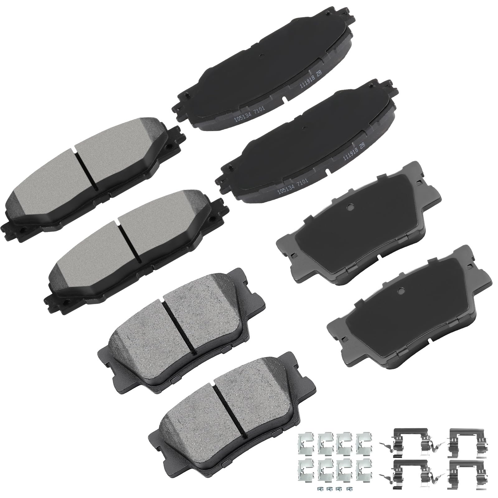 Cciyu D1211 D1212 Ceramic Front Rear Brake Pad Set Fit For 2009-2010 For Pontiac Vibe,2009-2013 For Toyota Matrix,2011-2015 For