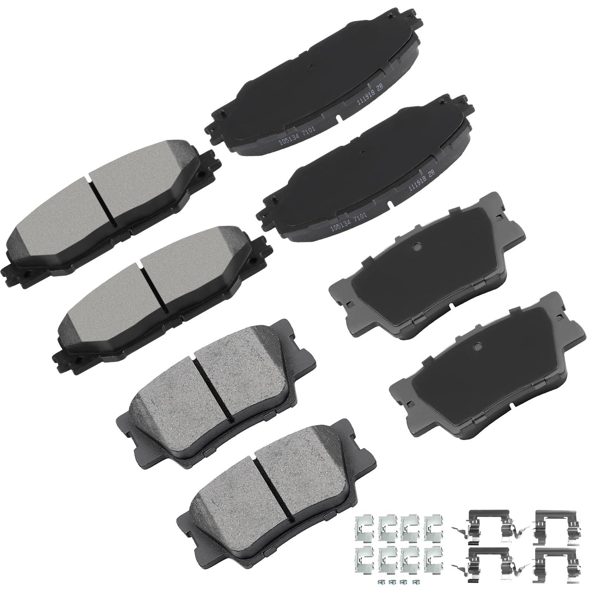 Cciyu D1211 D1212 Ceramic Front Rear Brake Pad Set Fit For 2009-2010 For Pontiac Vibe,2009-2013 For Toyota Matrix,2011-2015 For