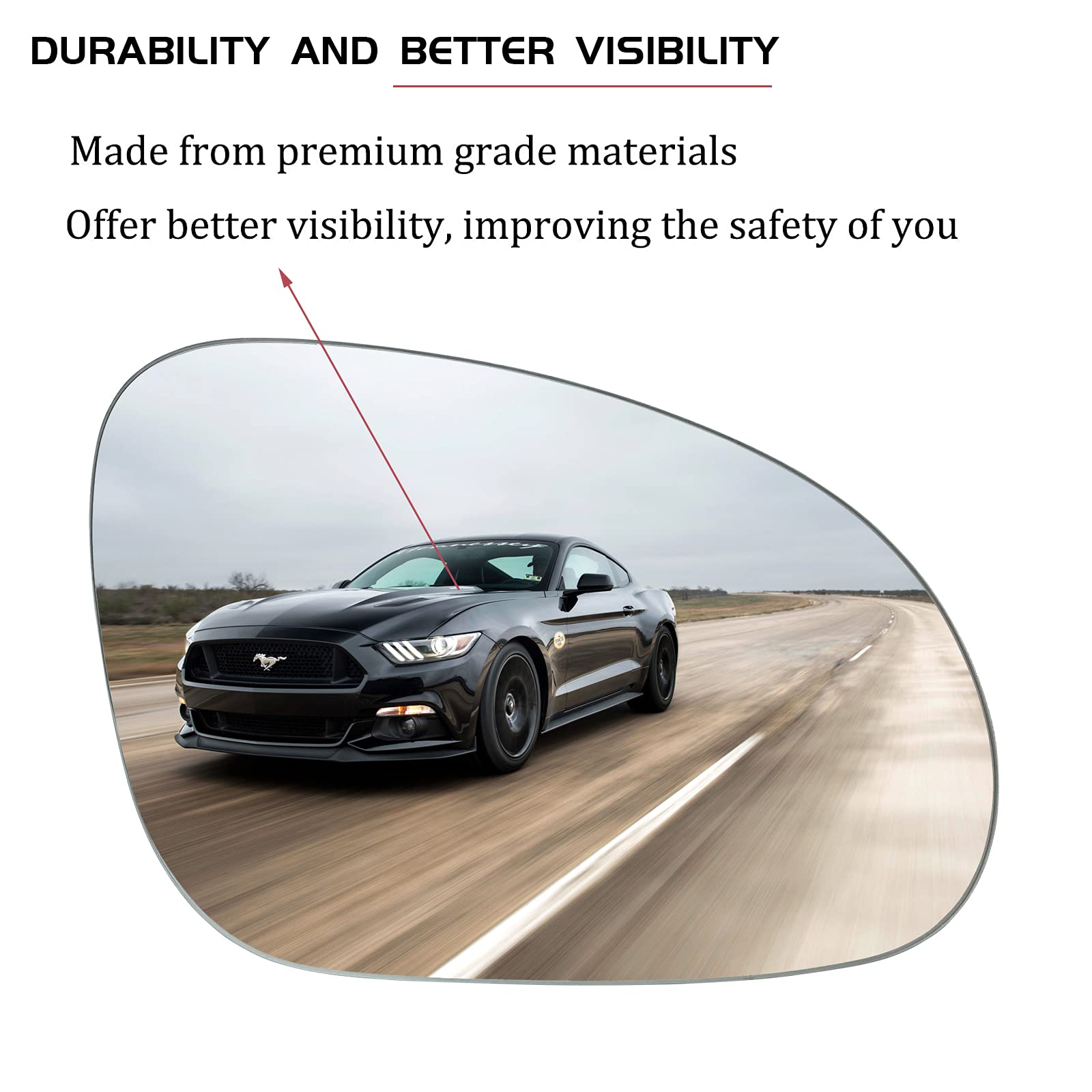 Passenger Right Side Heated Mirror Replacement for 2005-2010 Volkswagen VW R32 EOS GTI Rabbit Jetta Passat Mirror Glass - Side V