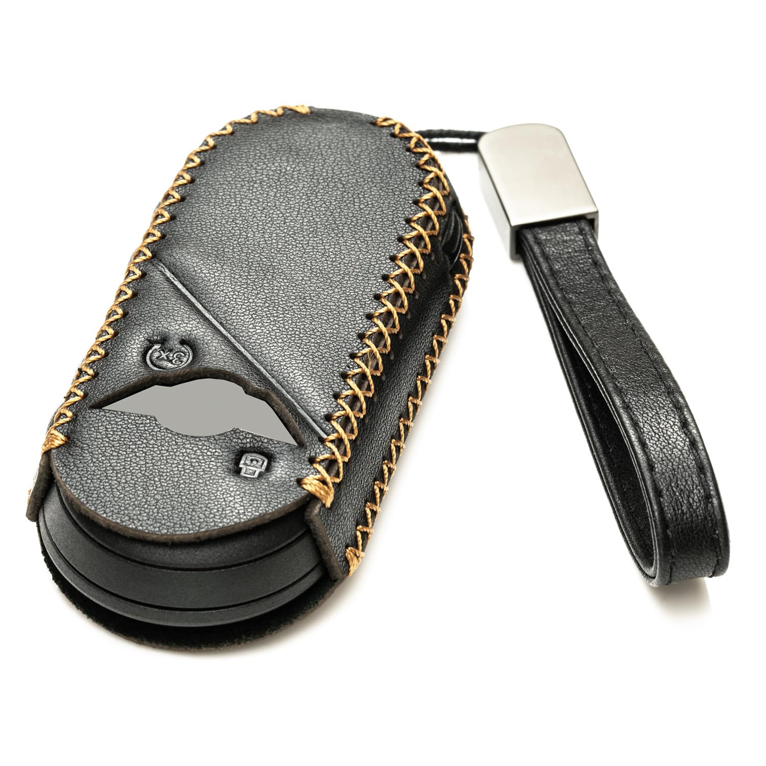 Vitodeco Genuine Leather Smart Key Fob Cover Compatible With Mini Countryman S All4, Countryman Se All4, Cooper 2 Door, Cooper S