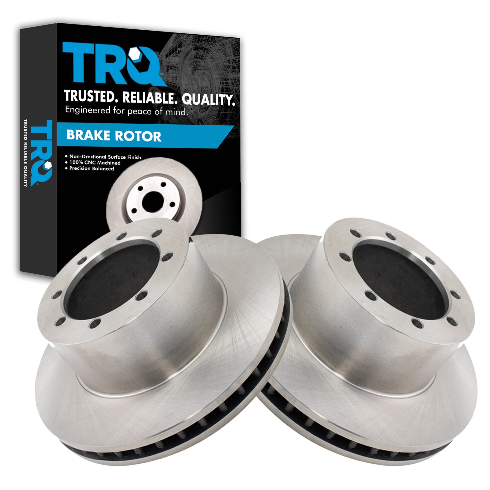 Trq Rear Brake Rotors Set Vented Compatible With 1999-2002 Ford E-450 Econoline Super Duty 2003-2007 E-450 Super Duty 2002 E-550