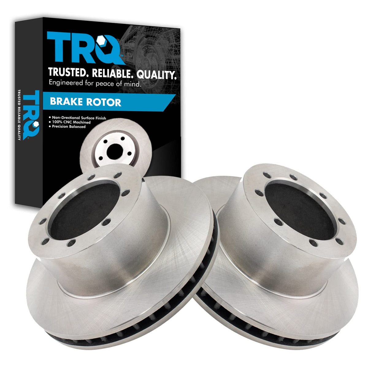 Trq Rear Brake Rotors Set Vented Compatible With 1999-2002 Ford E-450 Econoline Super Duty 2003-2007 E-450 Super Duty 2002 E-550