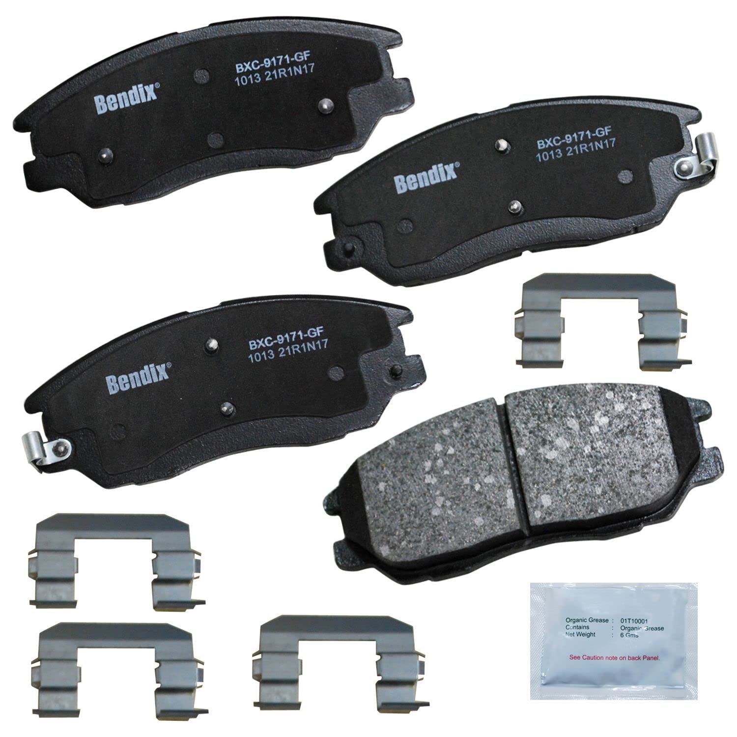 Bendix Priority1 Cfc1013 Ceramic Front Brake Pads For Hyundai Xg350 2005-2003, Kia Amanti 2006-2004