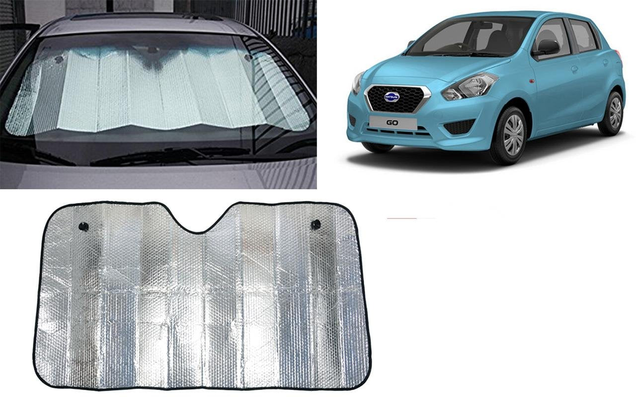 Auto Pearl Collapsible Mesh Foldable Auto Front/Rear Window Silver Sun Shade Car Windshield, 130 * 60Cm for Go