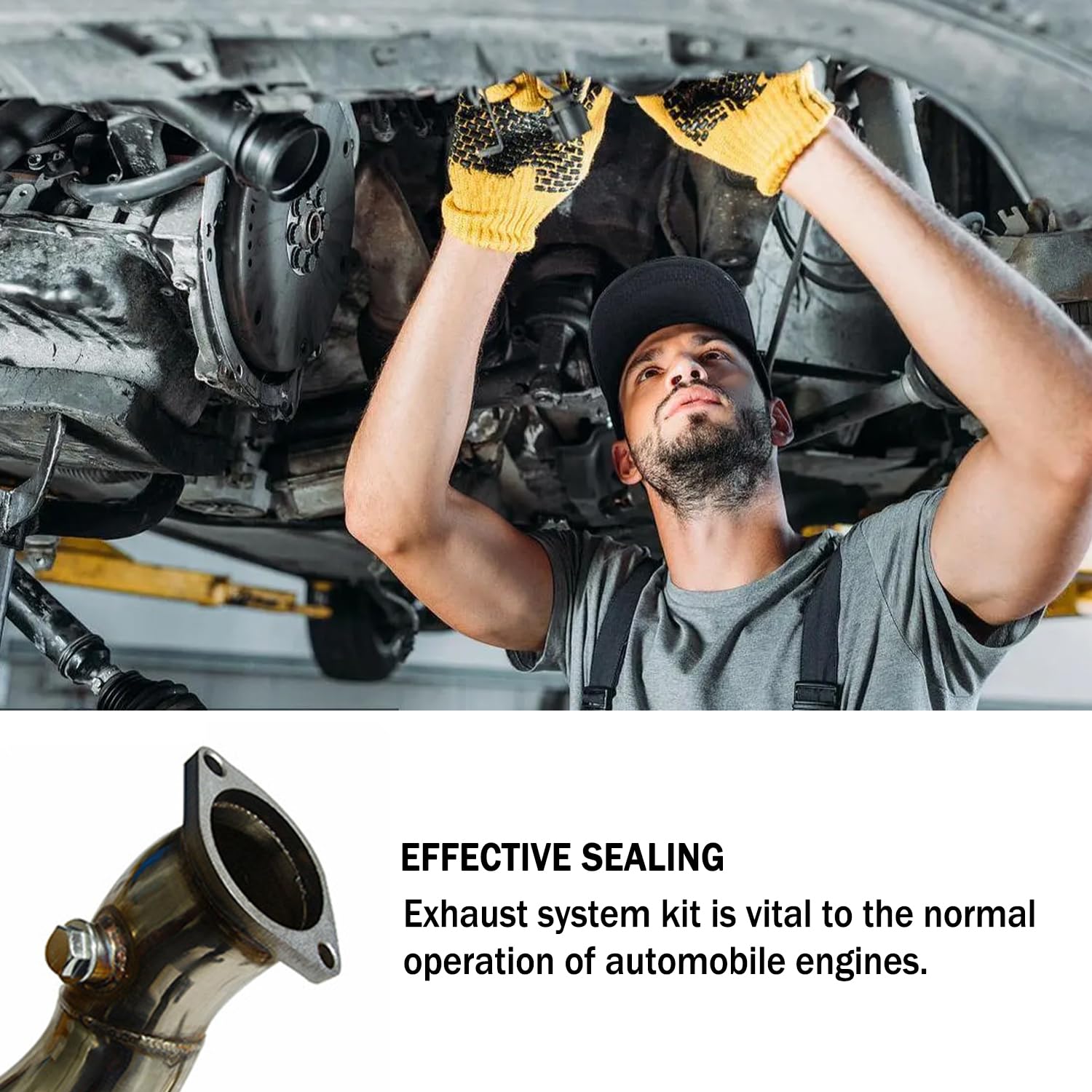 2-Bolt 3 Inch Exhaust Flange Repair Kit,Stainless Steel Exhaust System Kit With Exhaust Gasket & Exhaust Bolts,Exhaust Pipe Flan