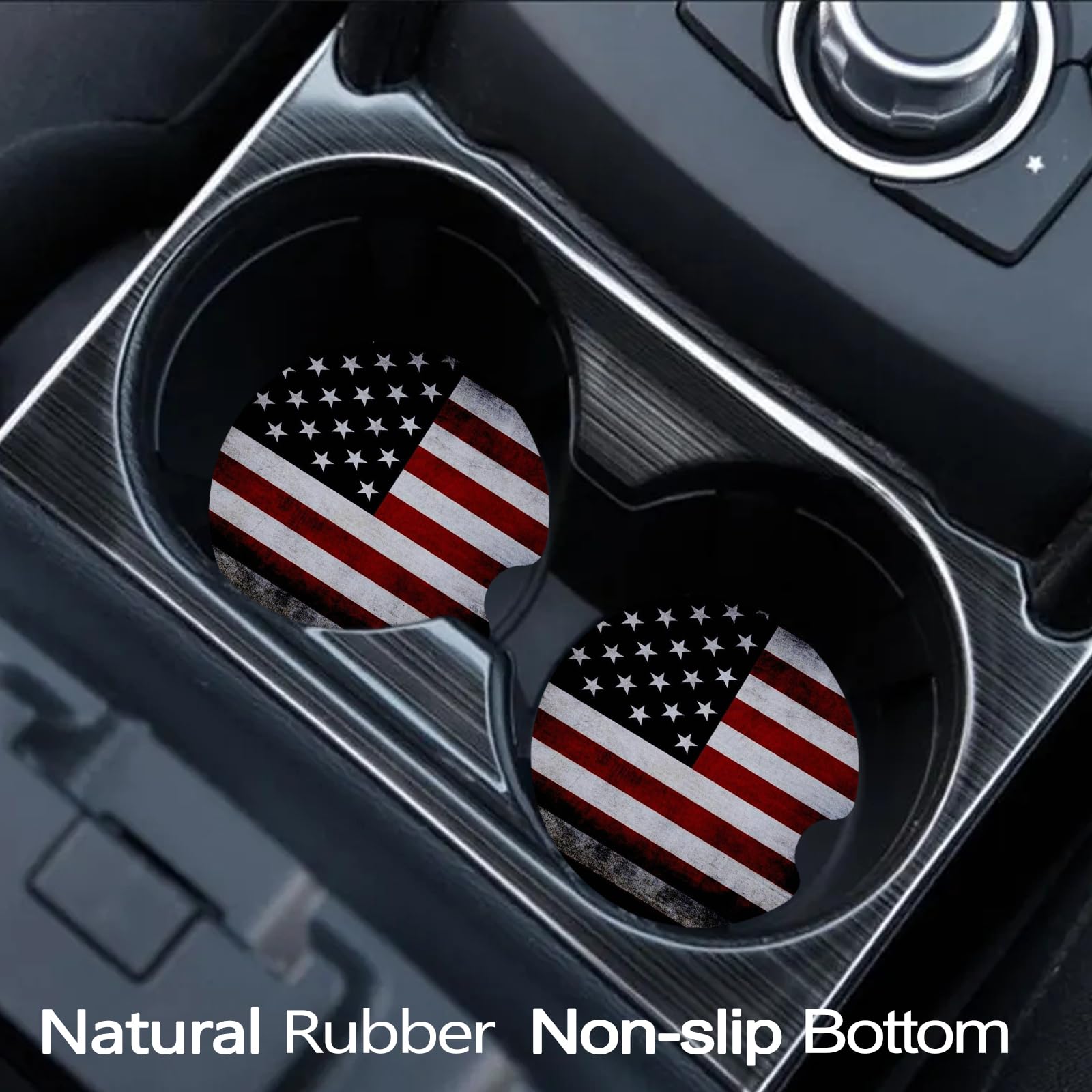 FJyuanqi Car Coasters for Cup Holders, 2 Pack Anti Slip Universal Rubber Cup Coasters for Women & Men, Car Interior Accessories