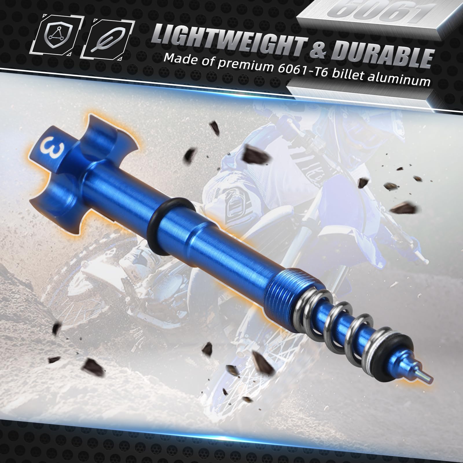 NICECNC Blue Universal Aire/Fuel Mixture Screw Adjuster Keihin FCR Carb Motorcycle Compatible with Yamaha Honda Kawasaki Suzuki CRF YZF WR KXF KLX RMZ,See Fitment