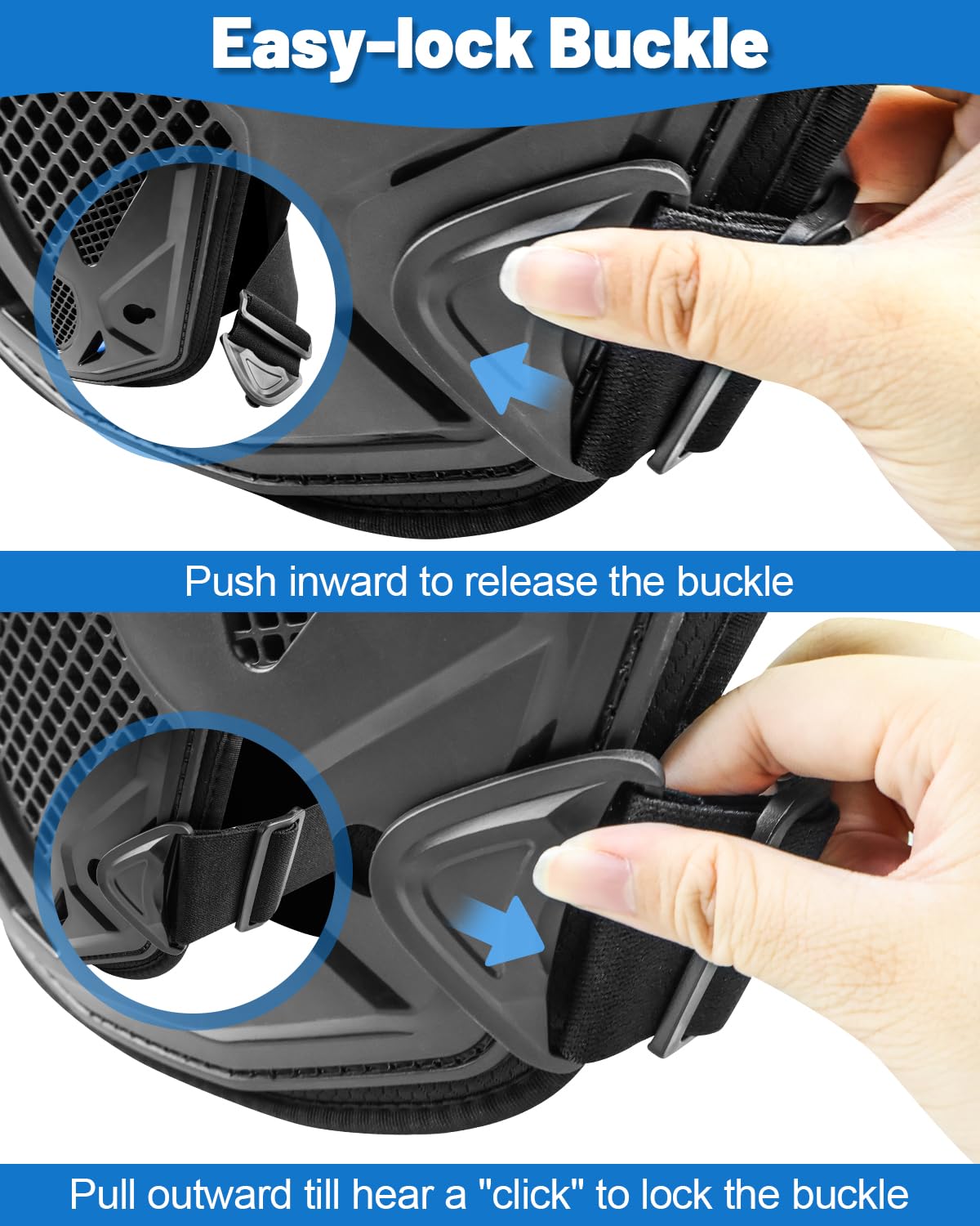 Starknightmt Kids Dirt Bike Gear-Upgraded Thicken Shell Youth Motorcycle Riding Professional Protective Gear Chest Protector Armor Suit For Motocross Cycling Off-Road Motorcycle Dirt Bike Kid, Blue