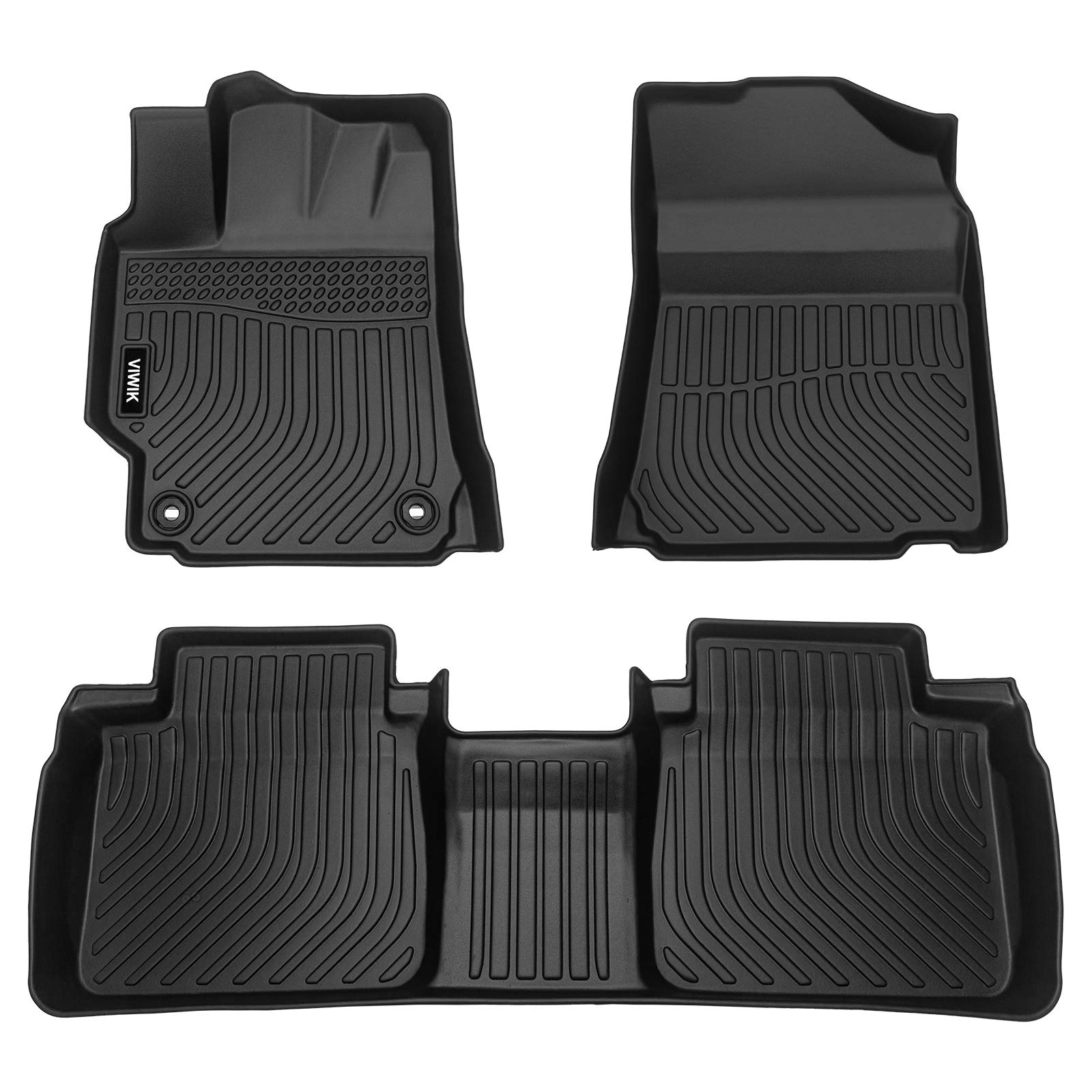 Viwik Floor Mats For Toyota Camry 2012-2017 All Weather Protection Custom Full Set Liners Include 1St And 2Nd Row Front & Rear Black Car Liners Tpe