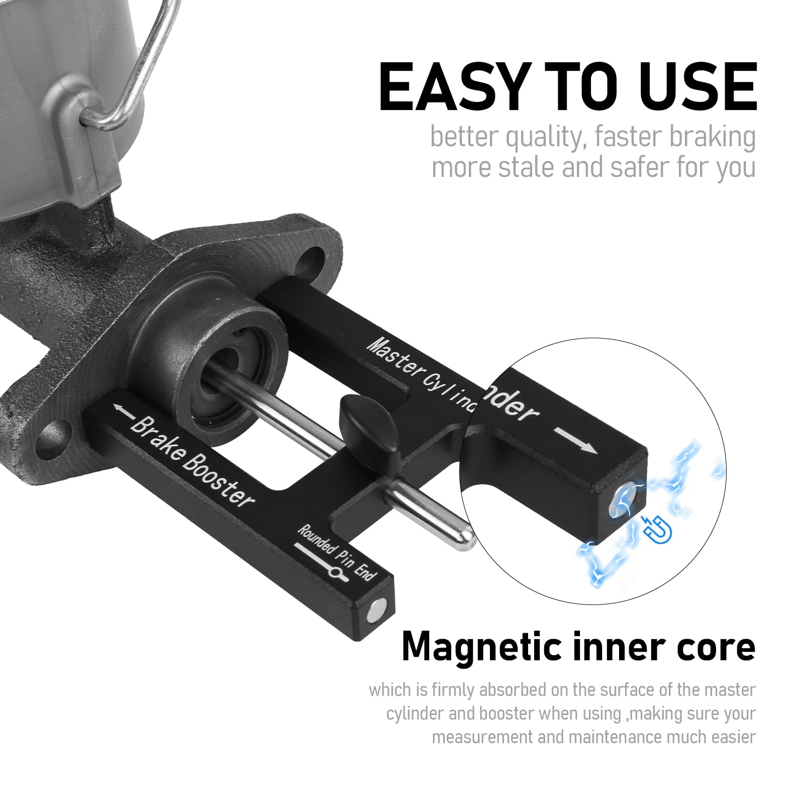 (Upgraded) Brake Adjustment Tool, Brake Booster Rod Adjustment Tool, Brake Booster With Master Cylinder,Pushrod Power For Adjust