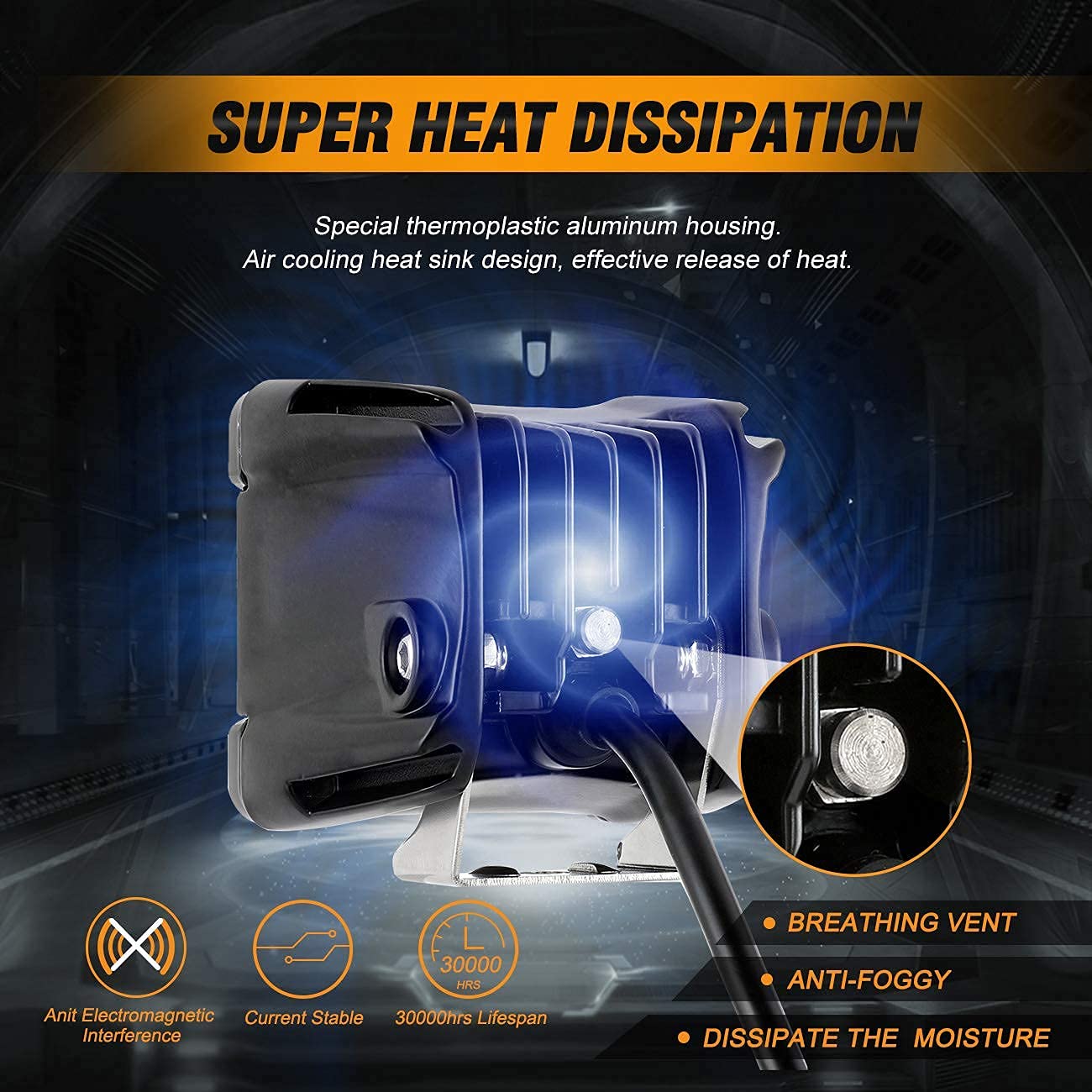 Auxbeam Fa Series 3 Inch Led Cubes With Drl 2 Modes Spot Beam Offroad Lights 20W Driving Spotlights A-Pillar Ditch Lights For 4X