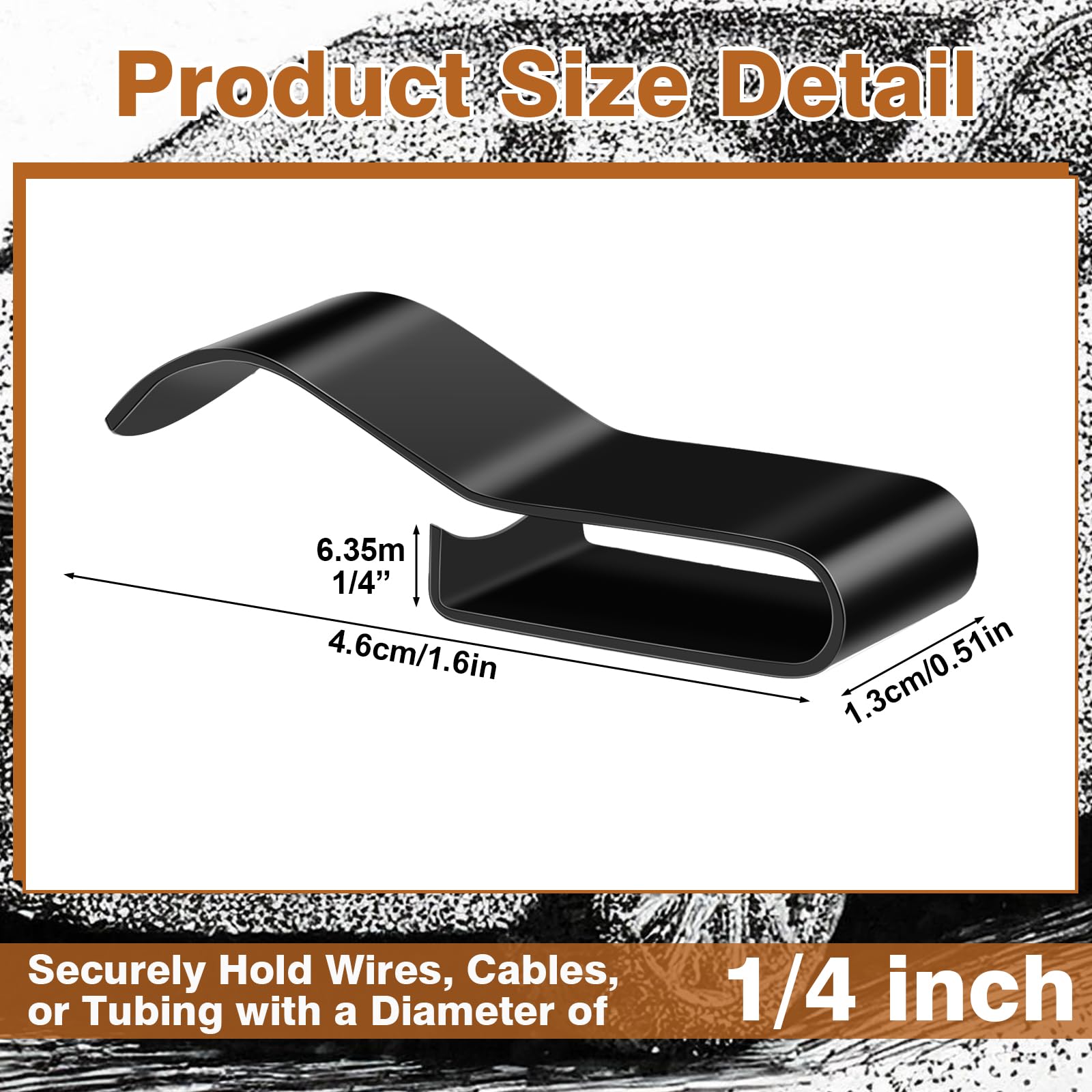 Datanly 50 Pack Trailer Frame Wire Clips Black Push-On Chassis Wire Clips Anti-Corrosion Spring Steel Harness Fasteners for Auto