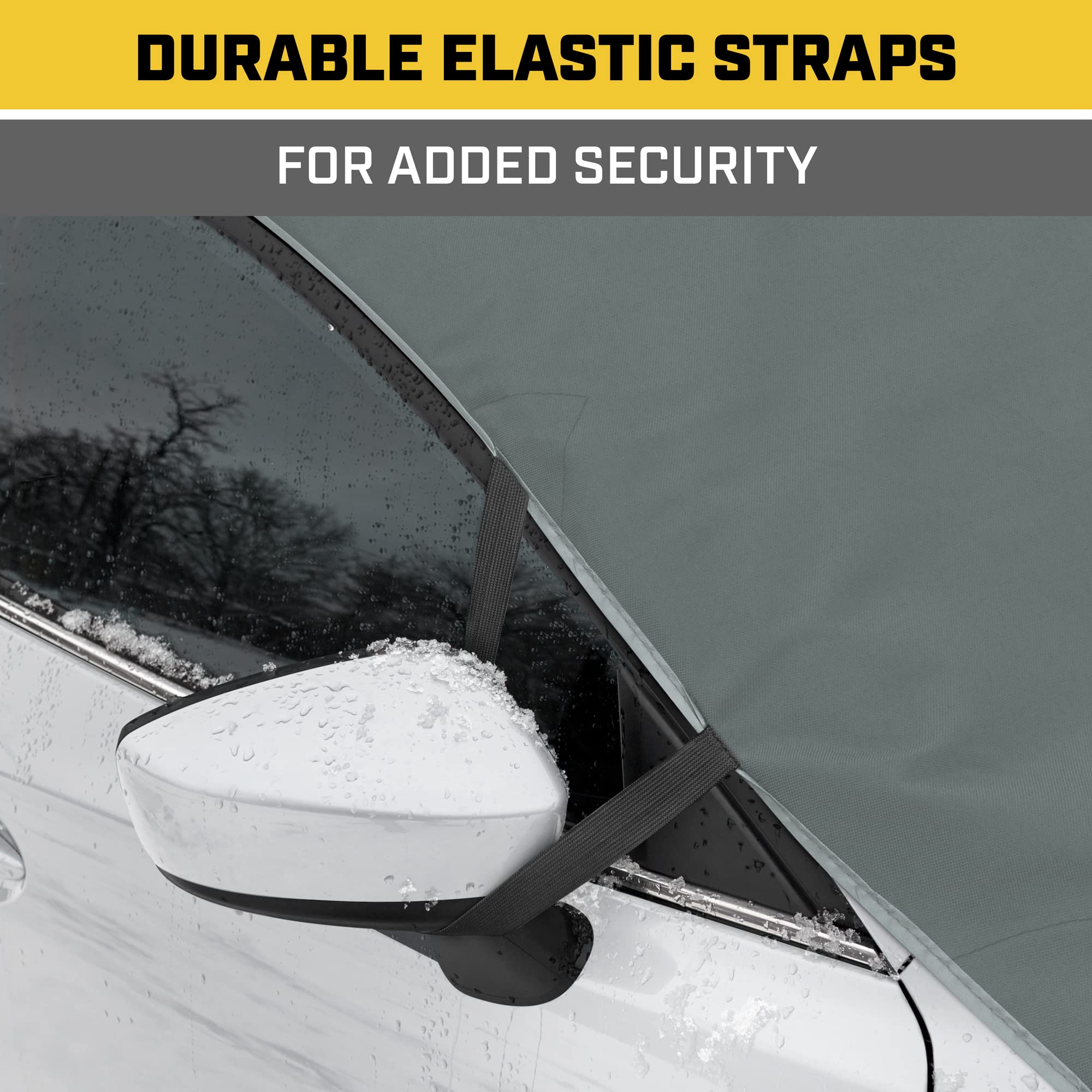 Cat Frost Cover, Toughest Car Windshield Snow Cover For Ice & Sleet, Weatherproof For Winter, Includes Anti-Theft Straps, Freeze