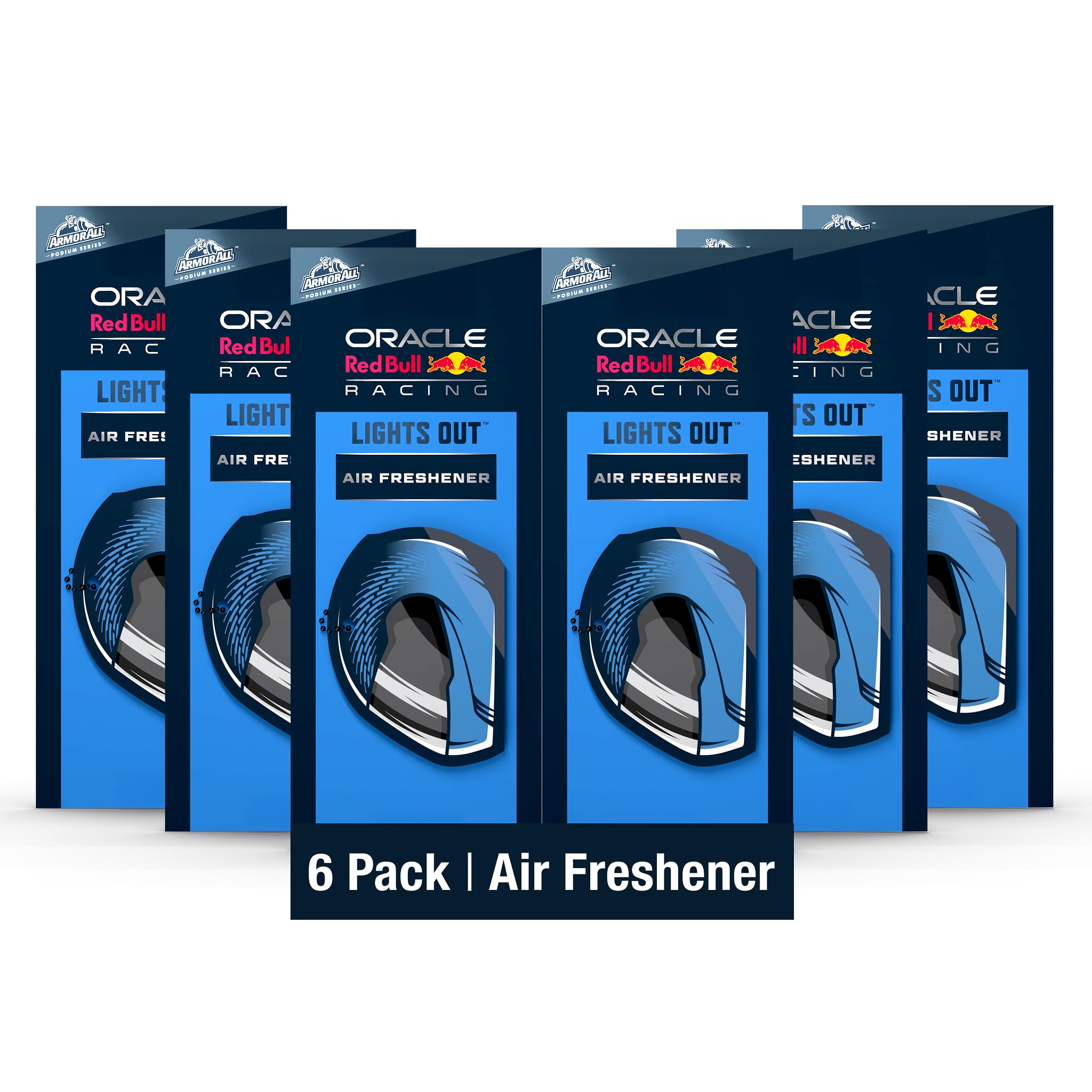 Armor All Podium Series Hanging Car Air Freshener, Logo Helmet, Lights Out Scent (6 Pack), Racing-Inspired Auto Air Freshener Wi