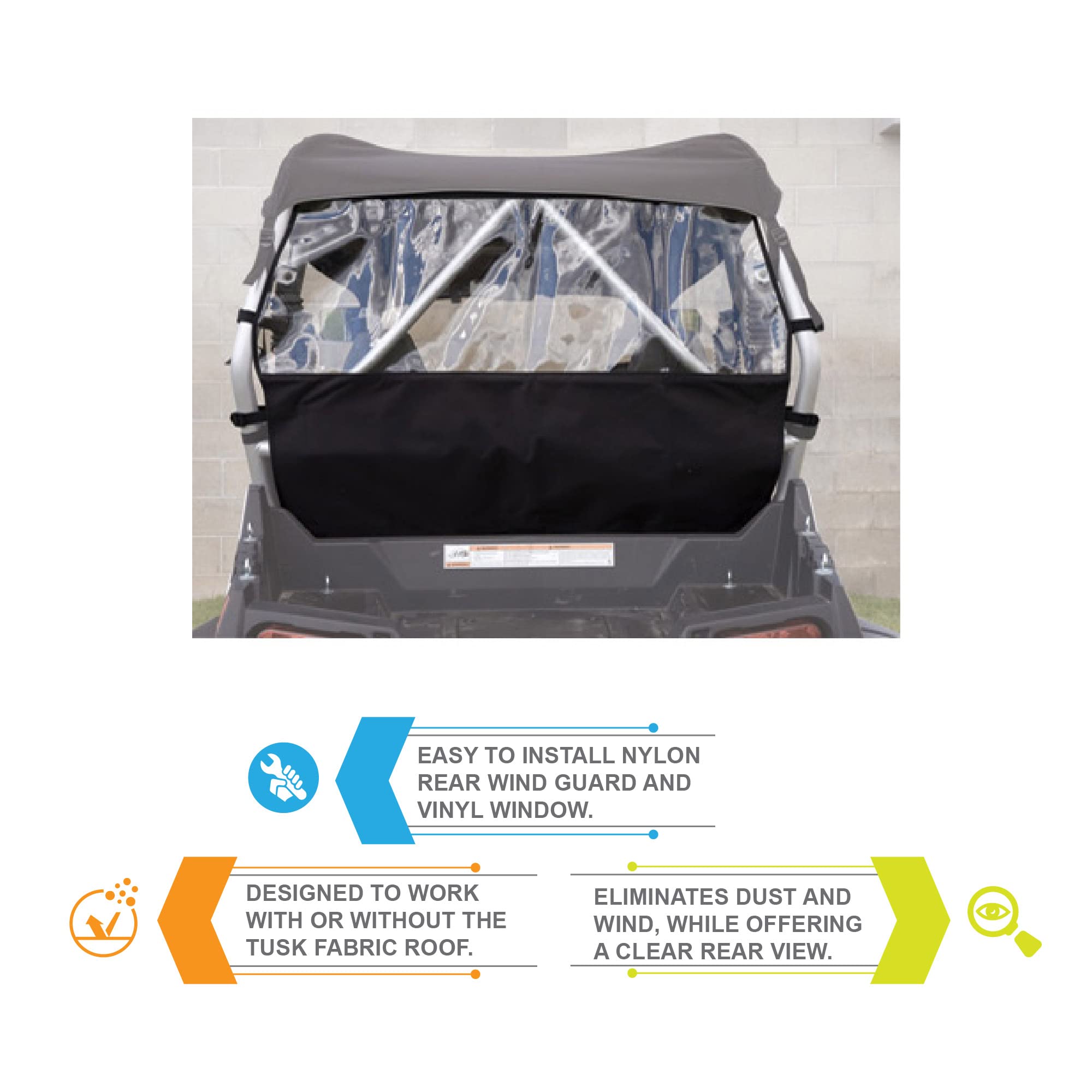 Tusk UTV Rear Window Compatible with Polaris RZR 800 2007-2014