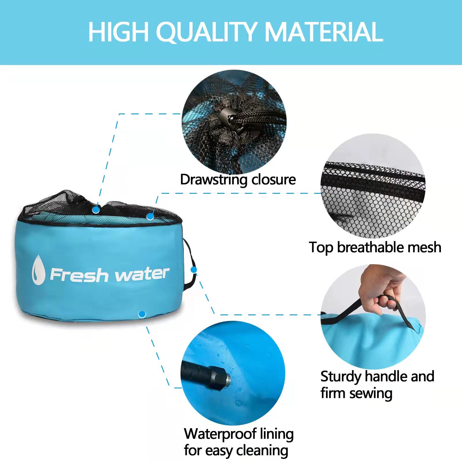 Gociean RV Hose Storage of 4 Pack, RV Accessories Storage Bag with 4 Storage Straps for Sewer Hoses/Fresh Water Hoses/Electrical