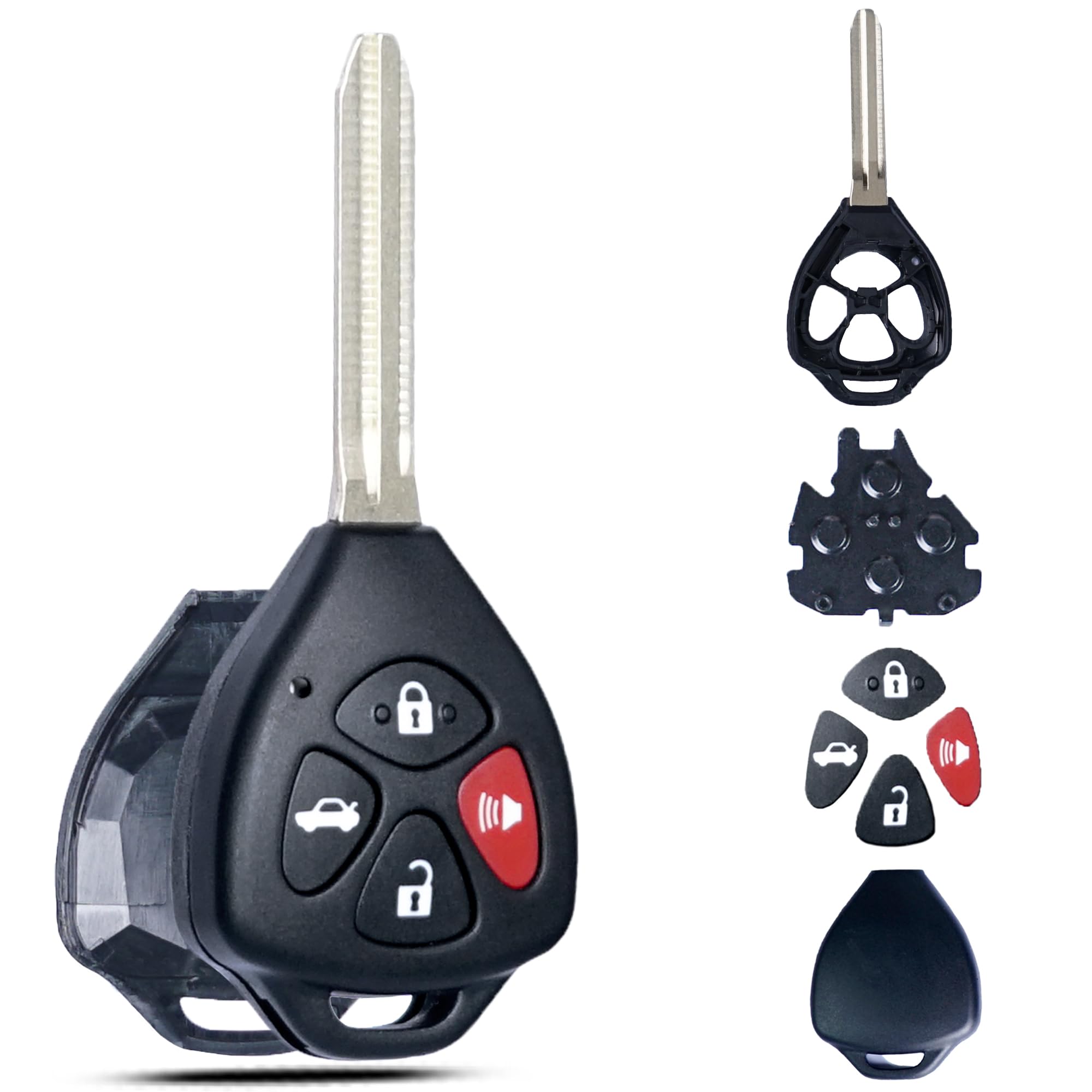 Supaland Key Fob Shell Case Replacement Fits For Toyota Camry Corolla Venza Avalon 2007 2008 2009 2010 2011 2012 2013 Keyless En
