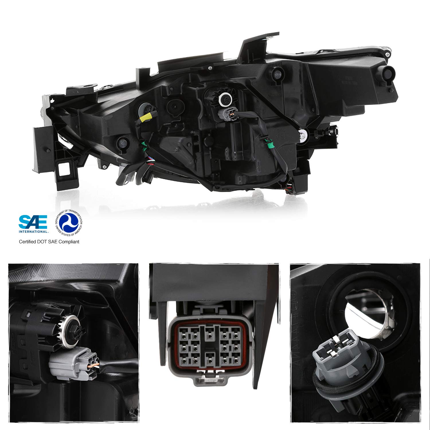 Akkon - Fits 2017-2021 Mazda Cx-5 Full Led Tube W/Afs Projector Headlight Right Passenger Side