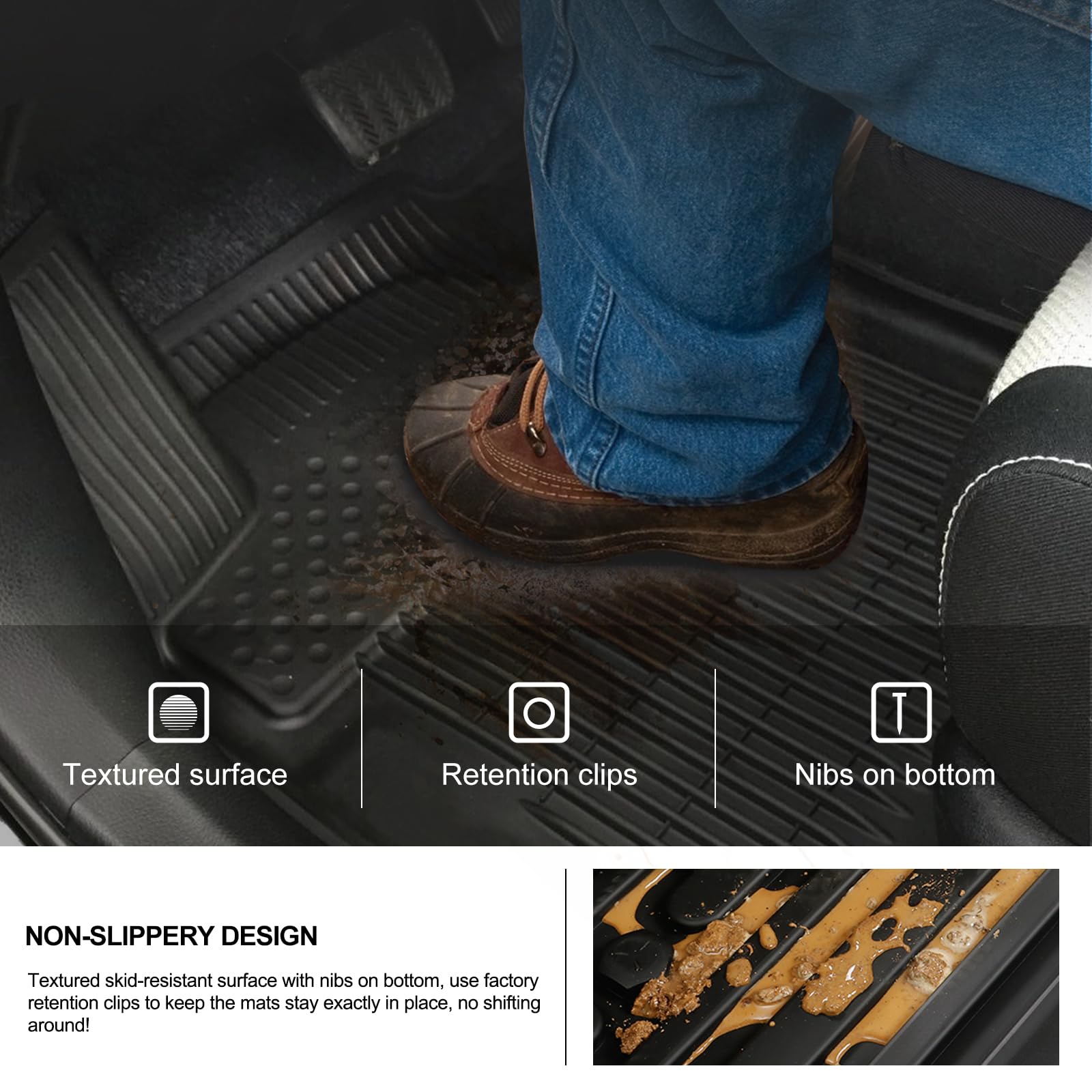 Kiwi Master Floor Mats & Cargo Mat For 2013-2018 Toyota Rav4 Oem Replacement Pt908-42165-20 Pt908-42135 All Weather Mat Front Re