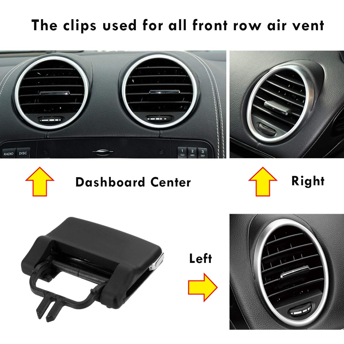 Moonlinks Compatible With Mercedes Benz Front Center/Left/Right Air Vent Clips Outlet Tabs, Ac Vent Adjustment Buckle Repair For