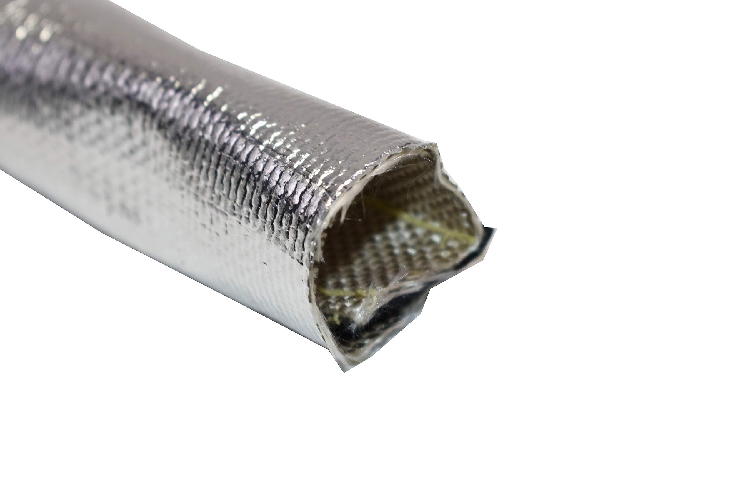 A-Team Performance - Heat Shroud Aluminized Sleeving for Ultimate Heat Shield Protection Barrier with Hook and Loop Closure - 1'