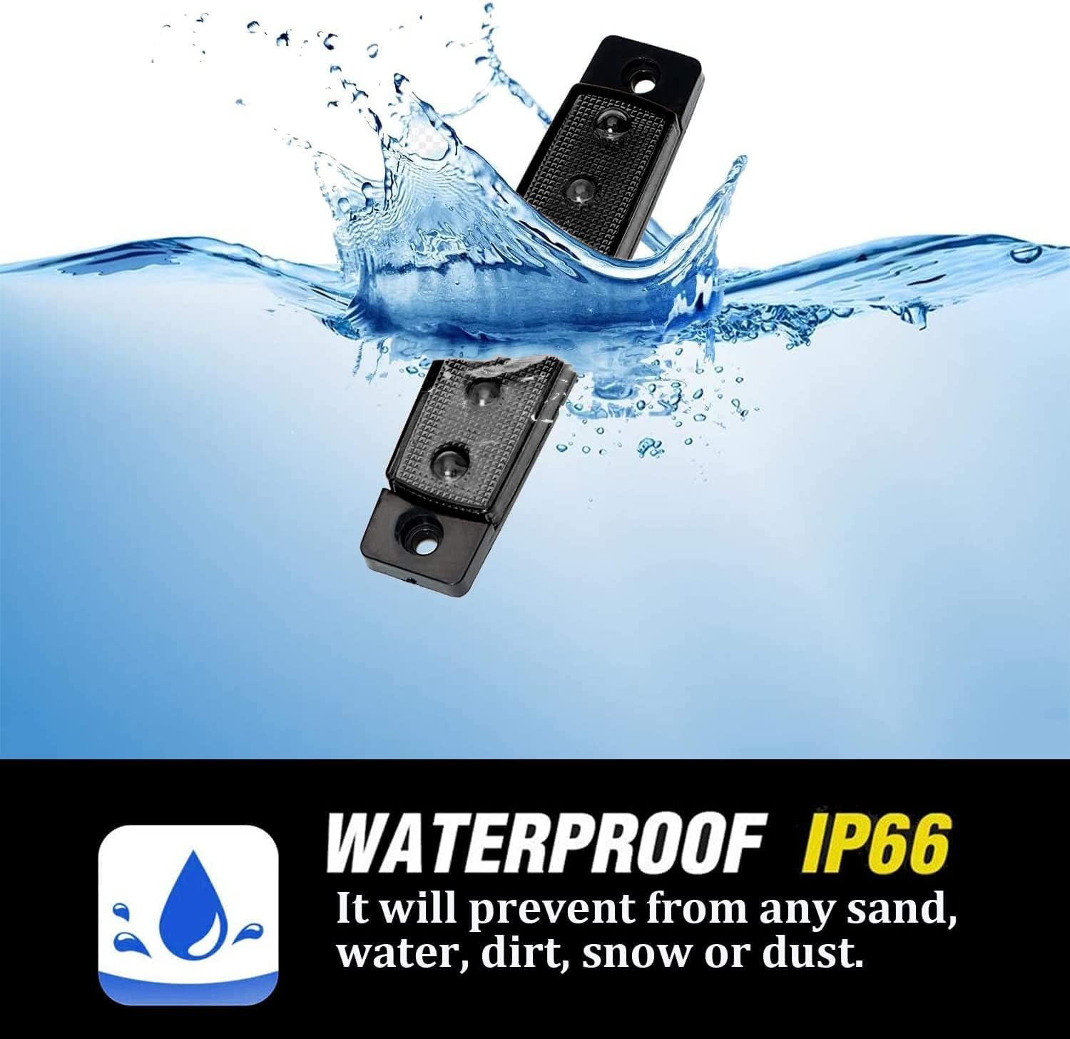 Fxc Smoked 6 Led Clearence Light Front Rear Side Marker Indicators Light For Truck Car Bus Trailer Van Caravan Boat, Taillight B