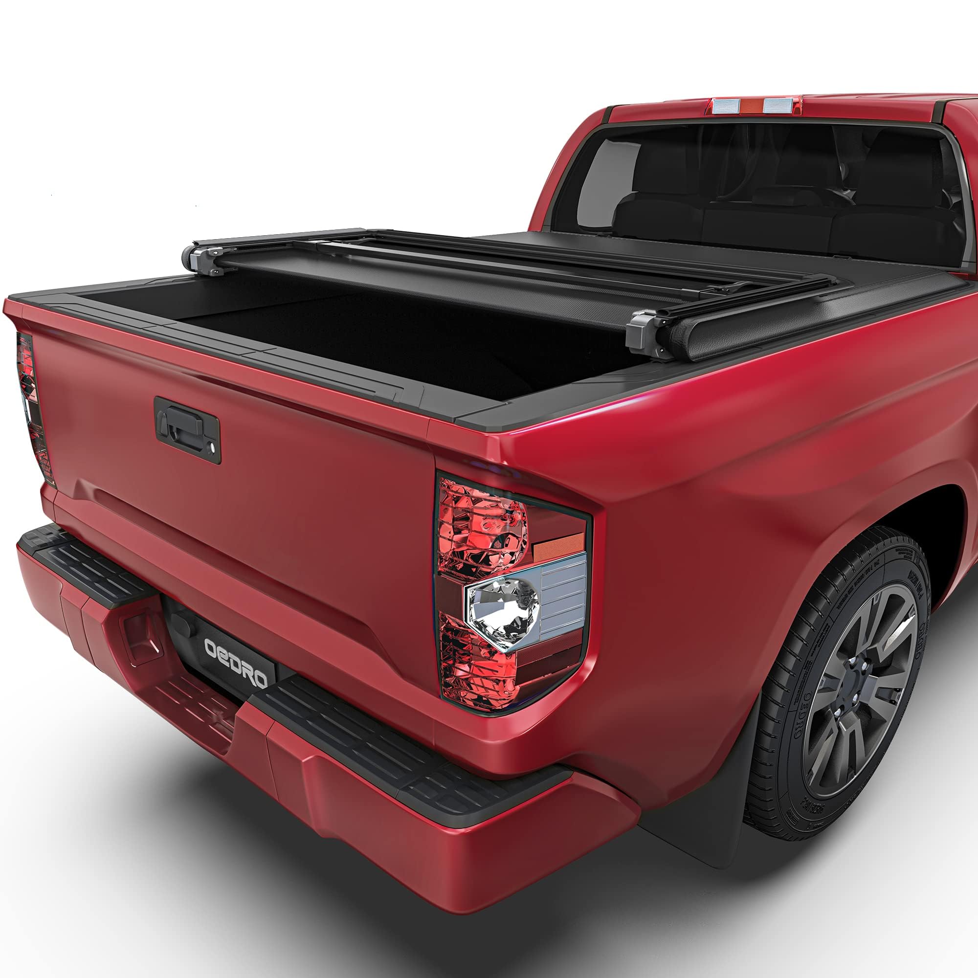 Oedro Soft Tri-Fold Truck Bed Tonneau Cover Compatible With 2014-2021 Toyota Tundra (Excl.Trail), Fleetside 5.5 Ft Bed With Deck