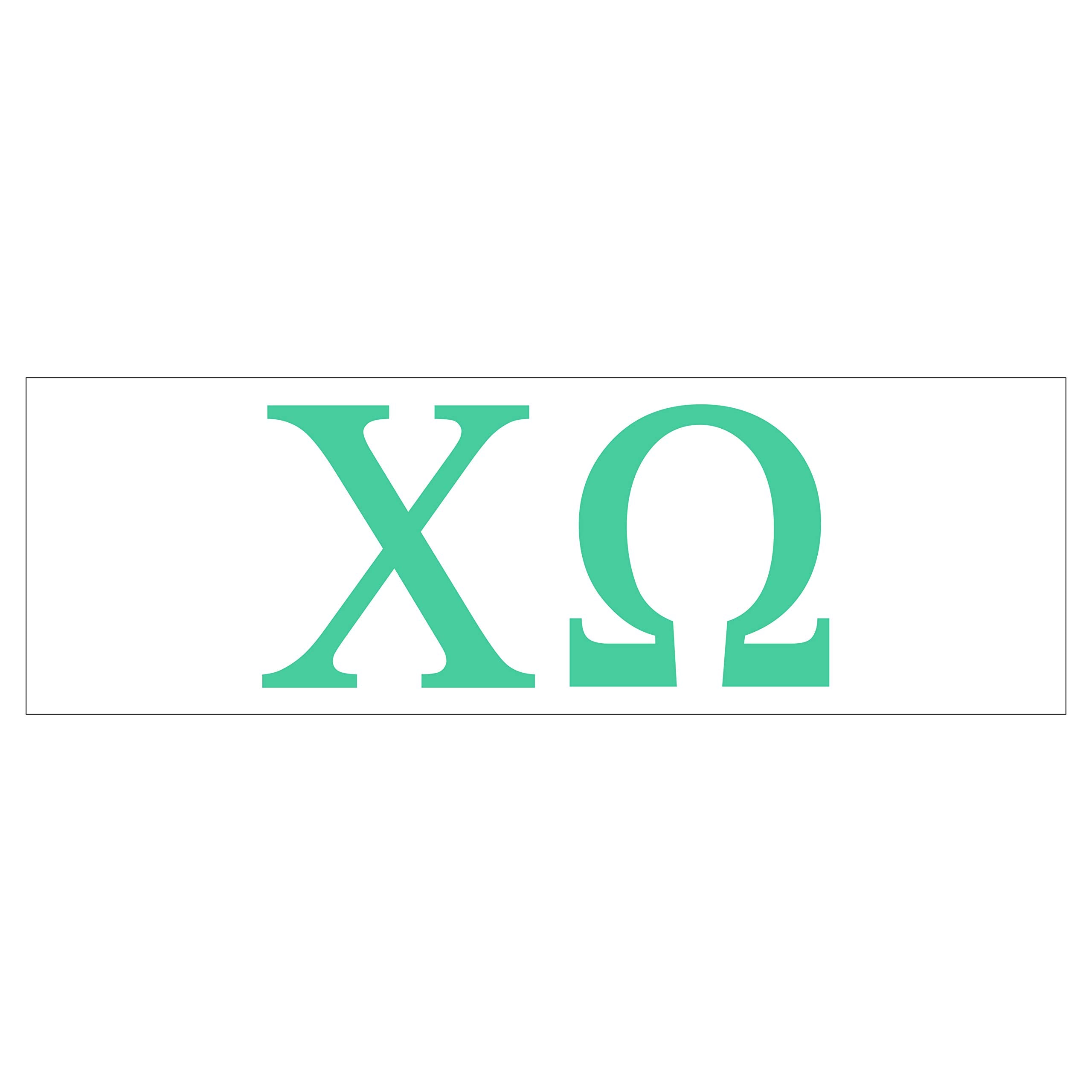 Pro-Graphx Chi Omega Greek Sorority Sticker Decal, 2.5 Inches Tall, Mint