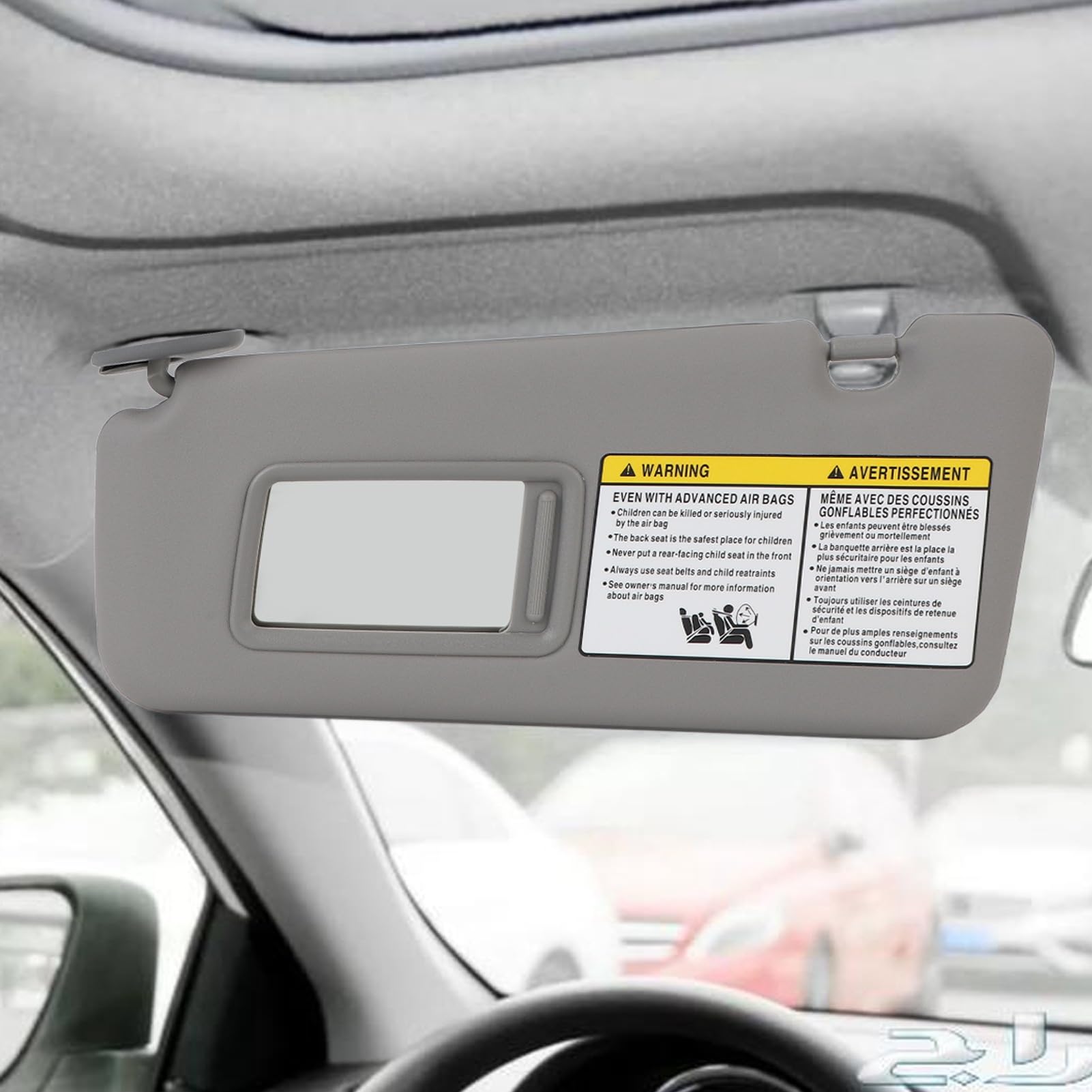 Left Driver Side Sun Visor For Rav4 2004-2005, Gray Car Sun Visor Built In Makeup Mirror, Sun Visor For Car, Uv Protection, Perfectly Match Original