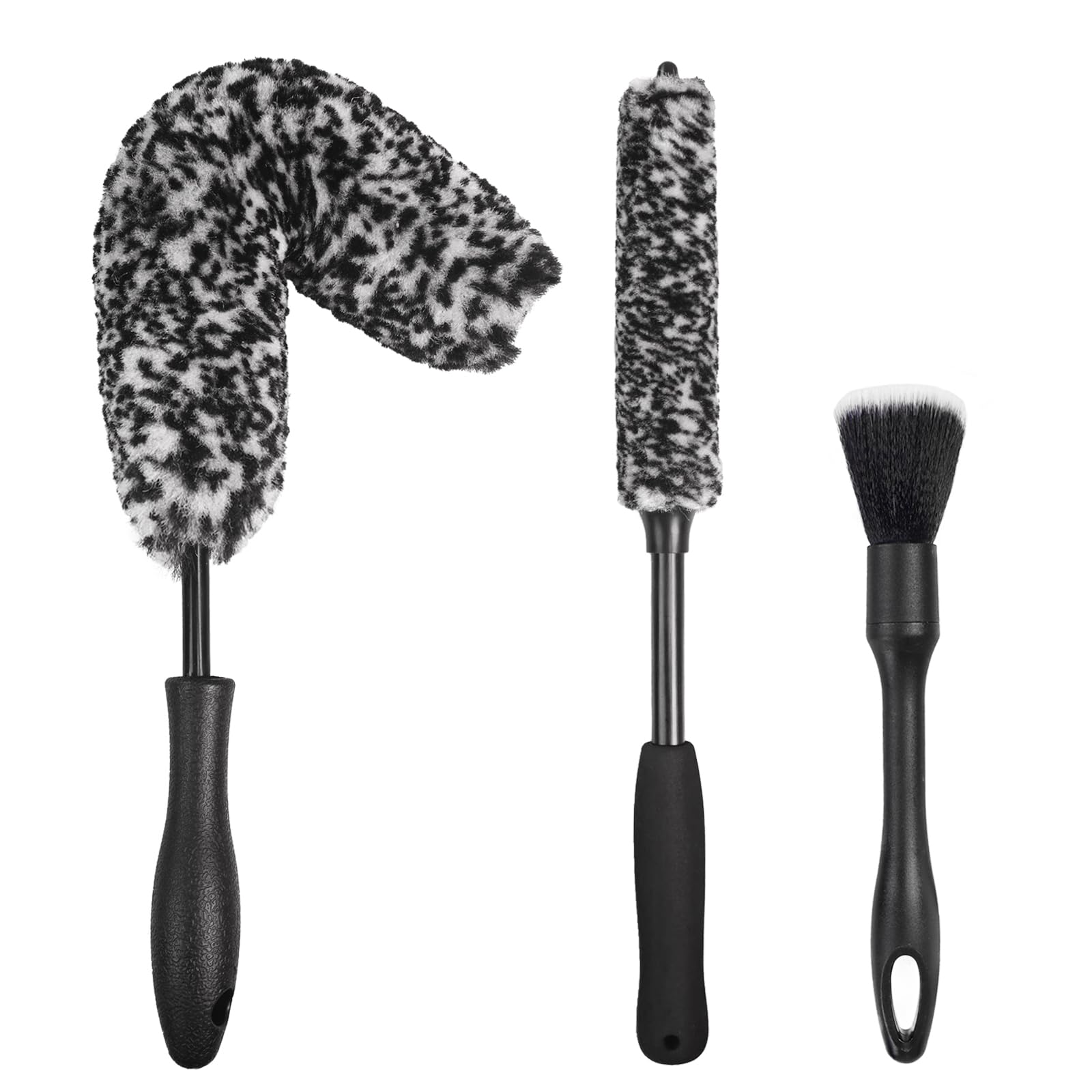 Nikcosmk 3Pcs Wheel Brush Kit For Cleaning Wheel And Tire, Wheel And Rim Brush, Car Detailing Brushes, Bendable & Durable Car Wh