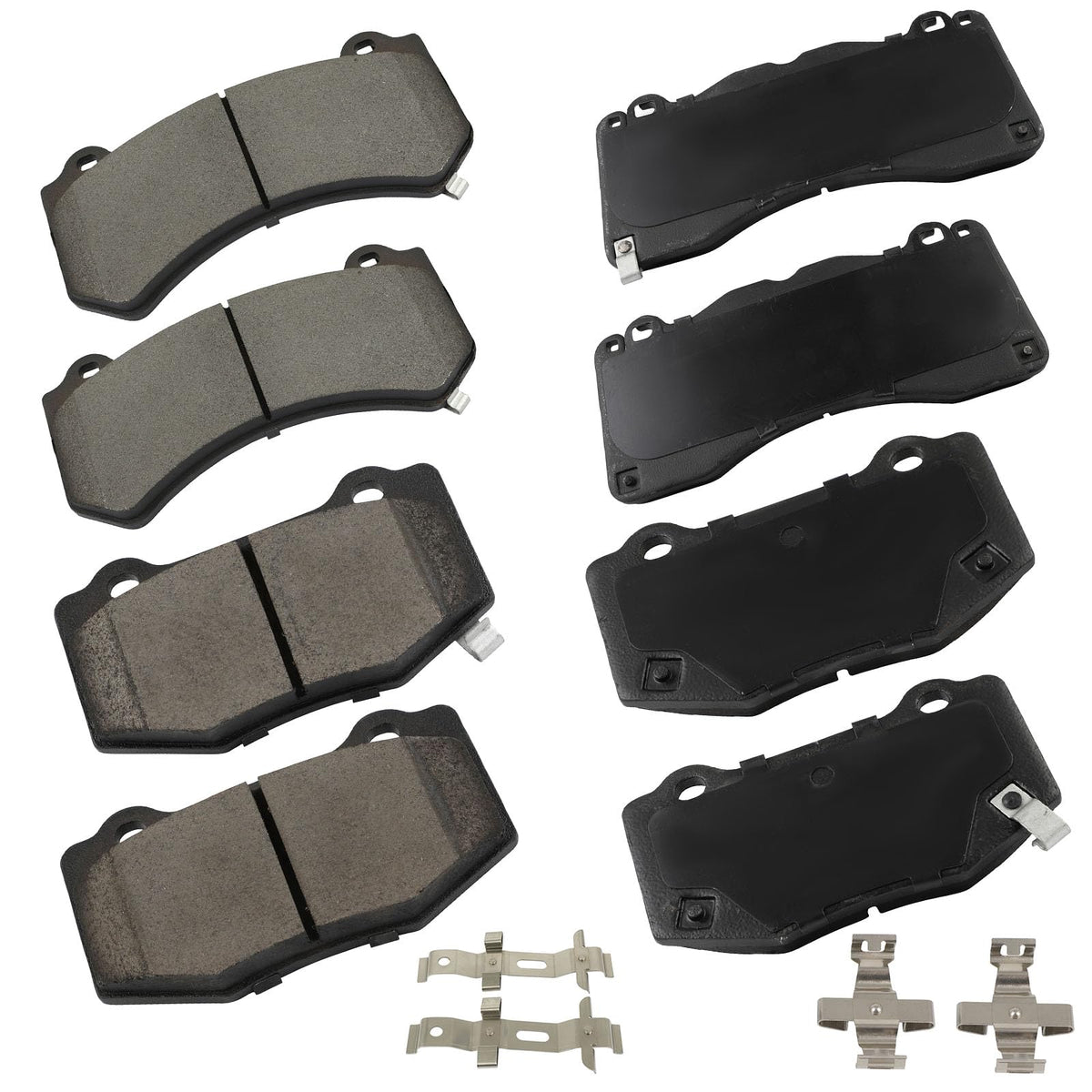 Cciyu D1405 Front(Metal) & D1718 Rear(Ceramic) Disc Brake Pads Set W/Hardware Fit For Cadillac For Ats 2016-2019,For Chevy For C