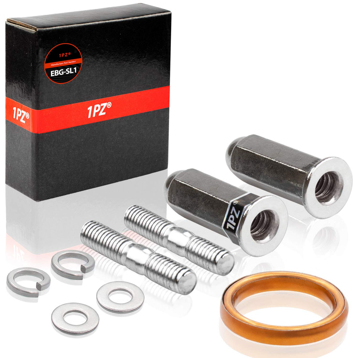 1Pz Ebg-Sl1 Exhaust Bolt And Gasket For Gy6 50 Cc 70Cc 90 Cc 110Cc 125 Cc 150Cc Scooters Atvs Go Karts Moped Quad 4 Wheeler Dune