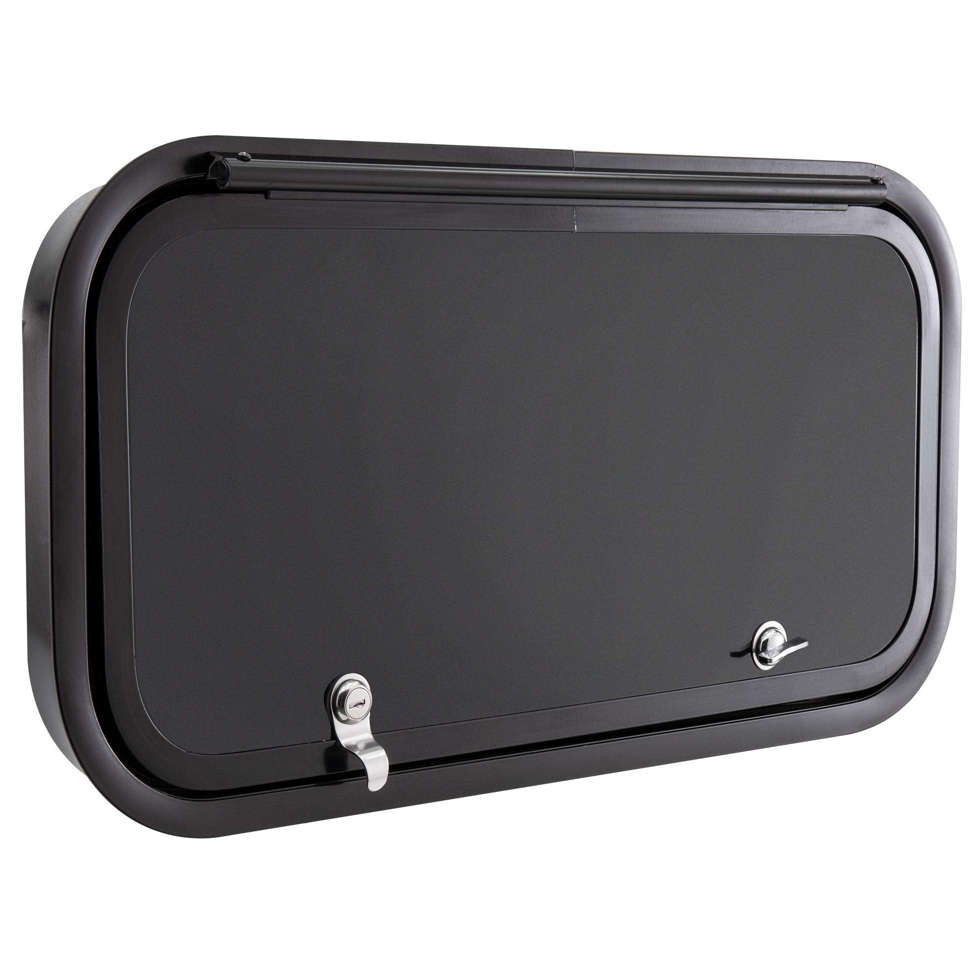 RecPro RV Baggage Door | Rounded Corners | Camper | Compartment Door | Black Fiberglass (18.5 W x 10 H) | Made in America