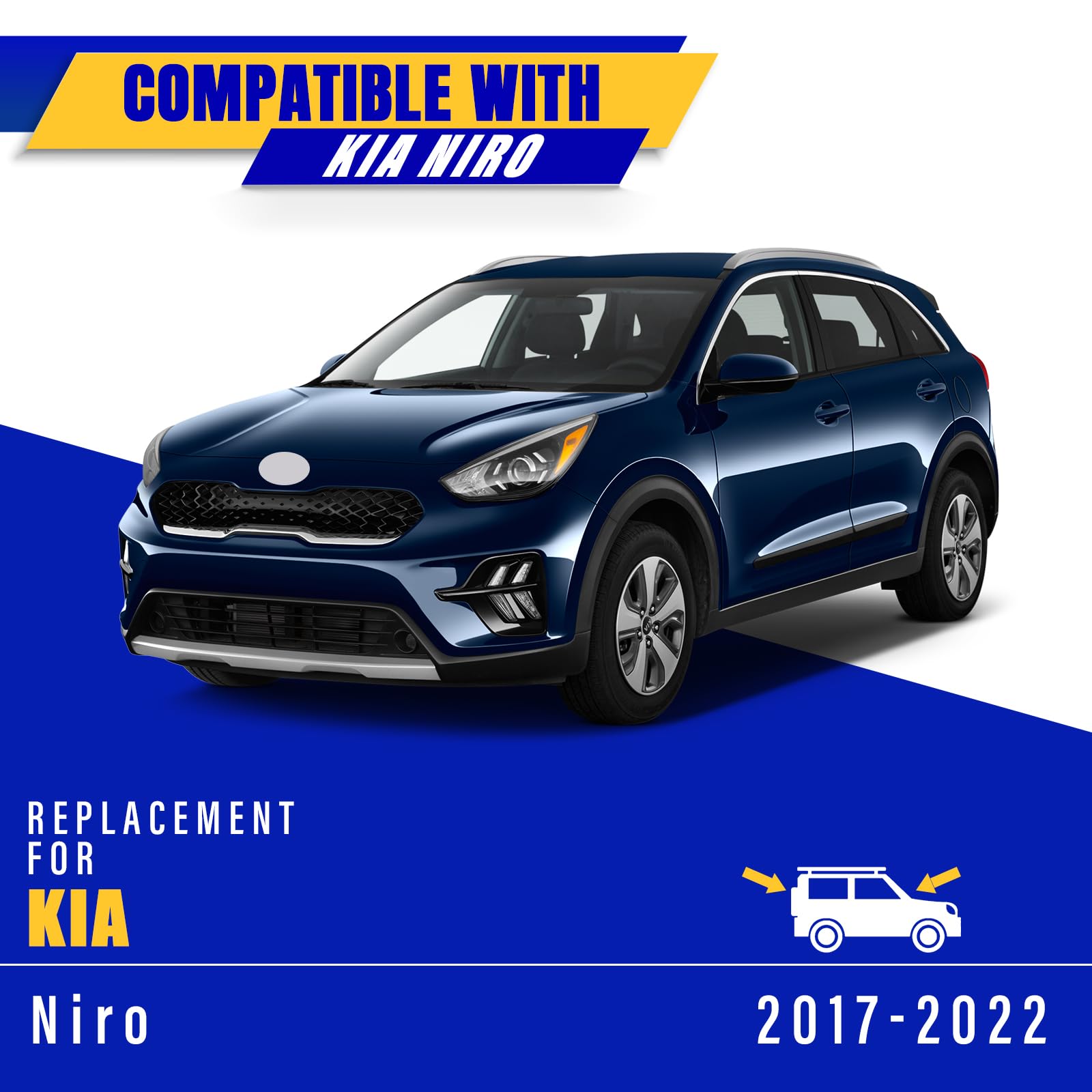 3 Wipers Replacement For 2017-2021 2022 Kia Niro, Windshield Wiper Blades Original Equipment Replacement - 26/16/12 (Set Of 3) U/J Hook