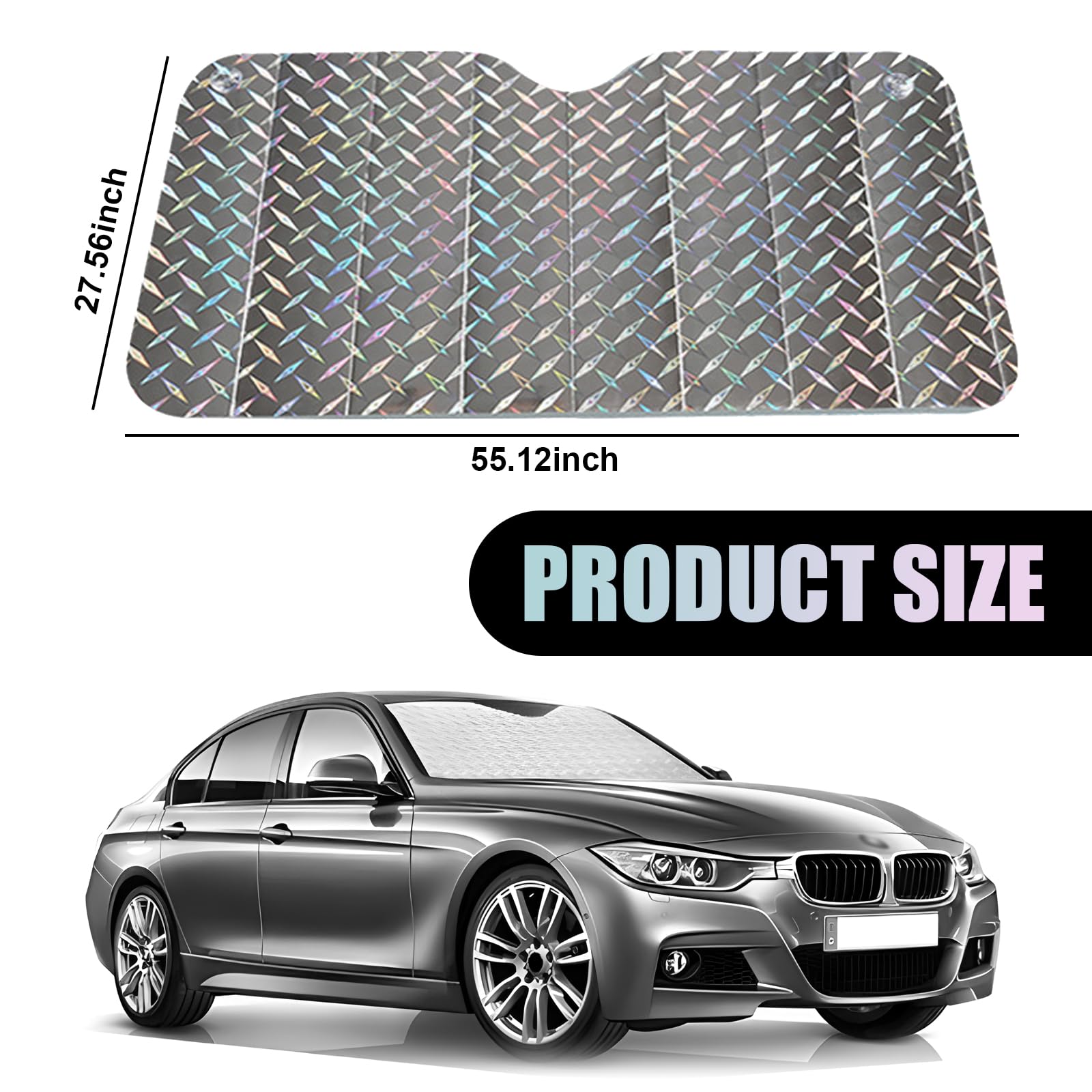 awlbed 1 PC Car Windshield Sun Shade, Portable Heat Insulation Reflector, Keep Cool, Universal Foldable Vehicle Front Window UV