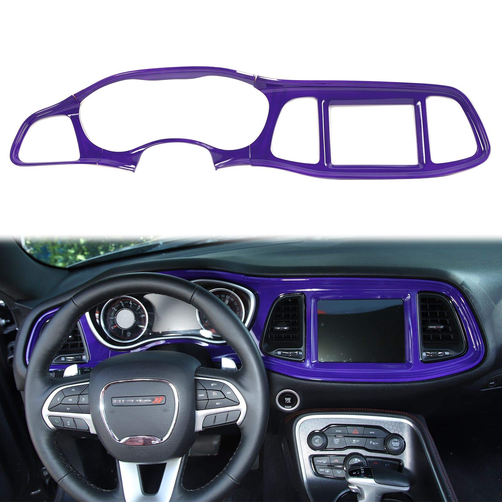 Voodonala For Challenger Center Consoles Dash Board Dashboard Instrument Protecter Cover Trim Garnish For 2015-2024+ Dodge Chall