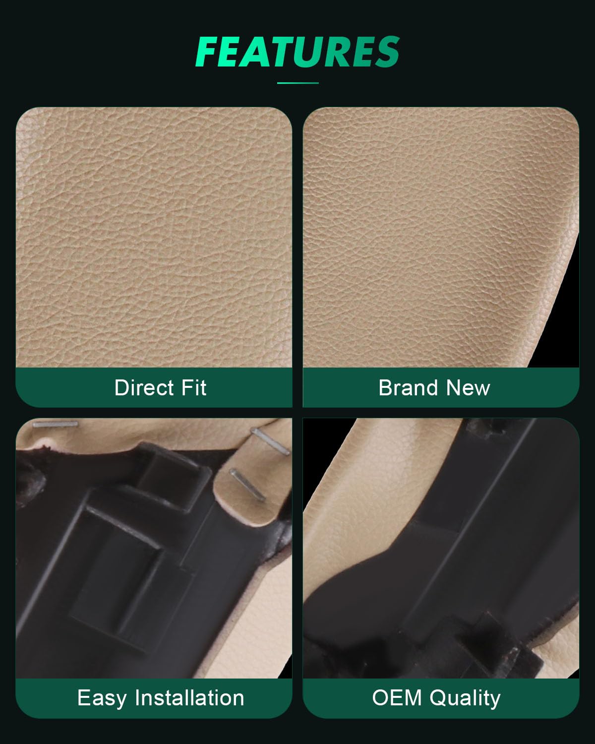 SCITOO Front Door Panels Armrest Compatible with 2008-2012 for Honda Accord Beige Center Console Lid Replacement