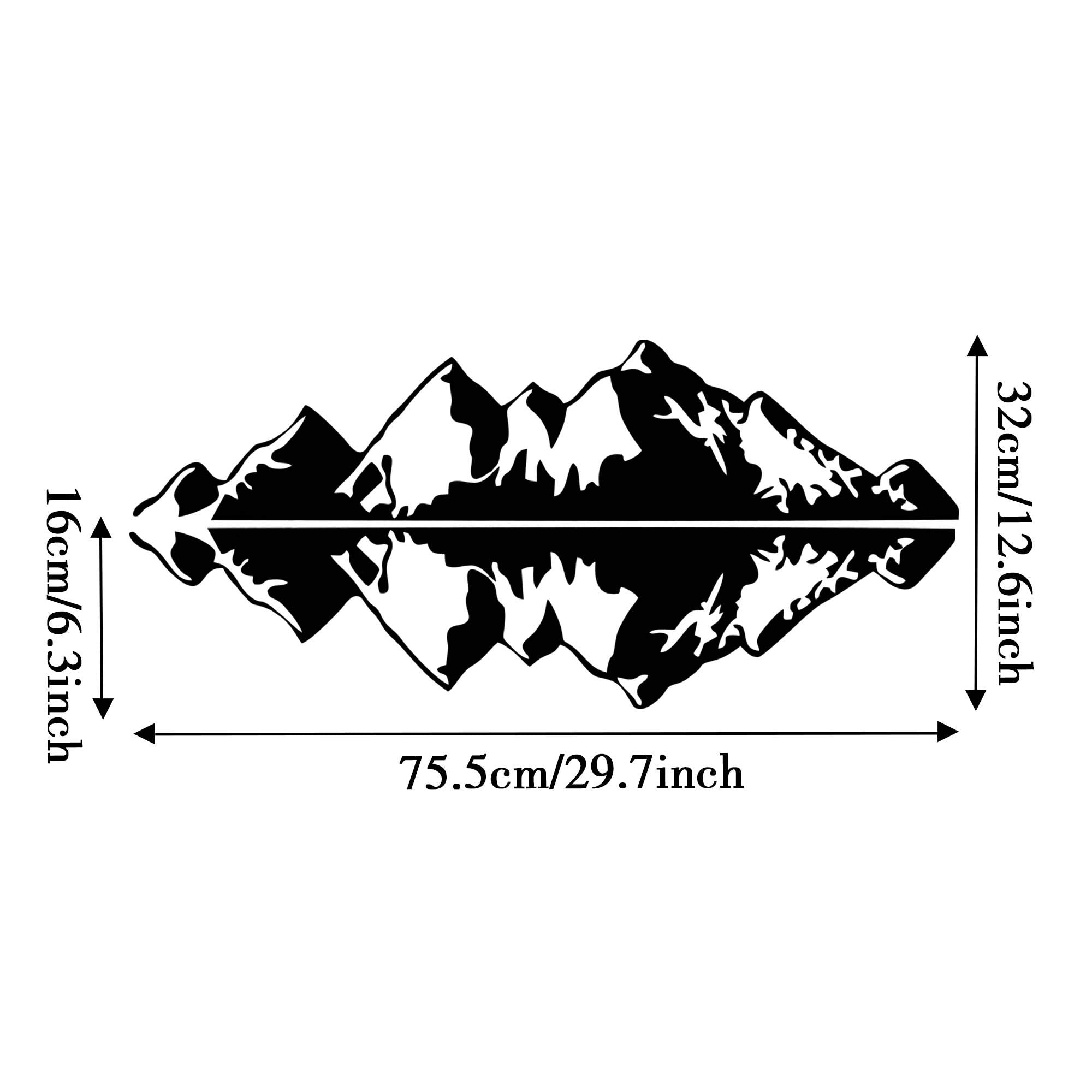 Tomall 1 Pair 29.7'' Mountains Stickers Decal For Car Body Door Side Auto Snow Mountains Graphic Vinyl Decal Decoration For Suv Truck Off-Road Vehicles Universal Long Size Stickers Accessories (Black)