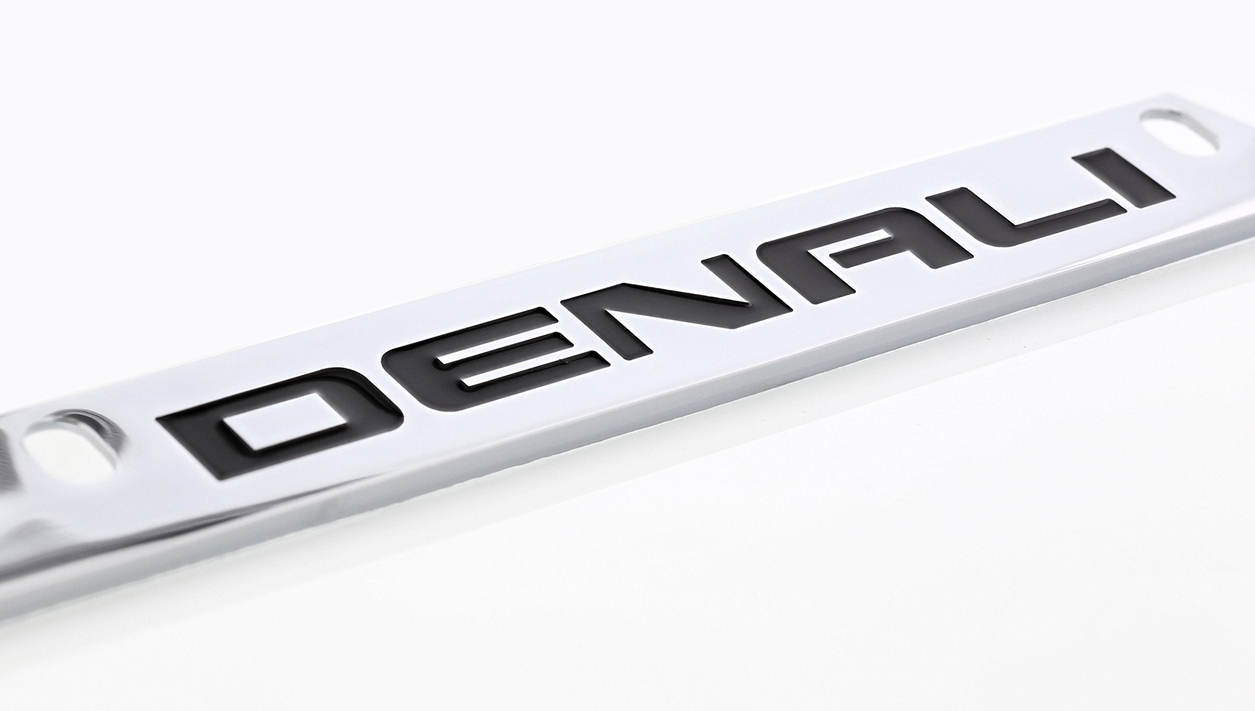 License Frame Inc. Gmc Denali License Plate Frame Holder (4 Hole/Brass, Chrome/Bottom)